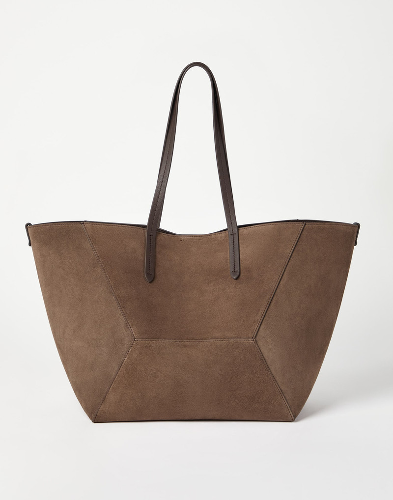Brunello Cucinelli BC Duo large bag in suede with monili outlook