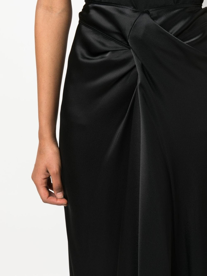 twist-detail draped midi skirt 5