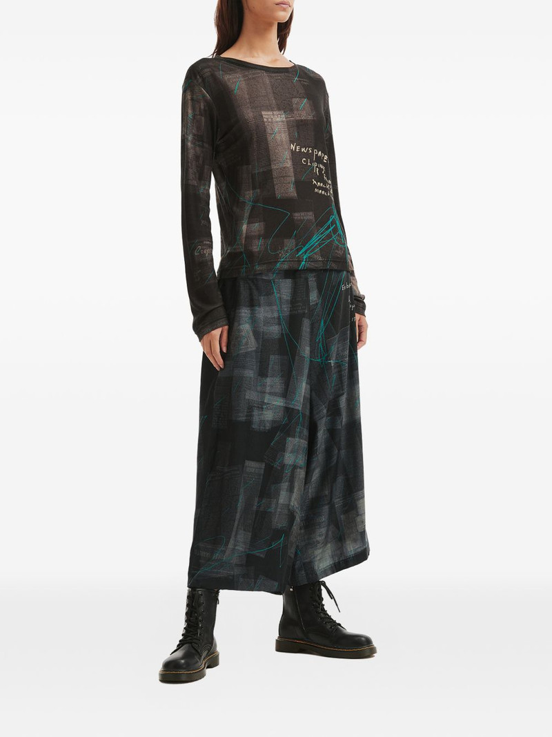 Y's graphic-print wide-leg trousers outlook