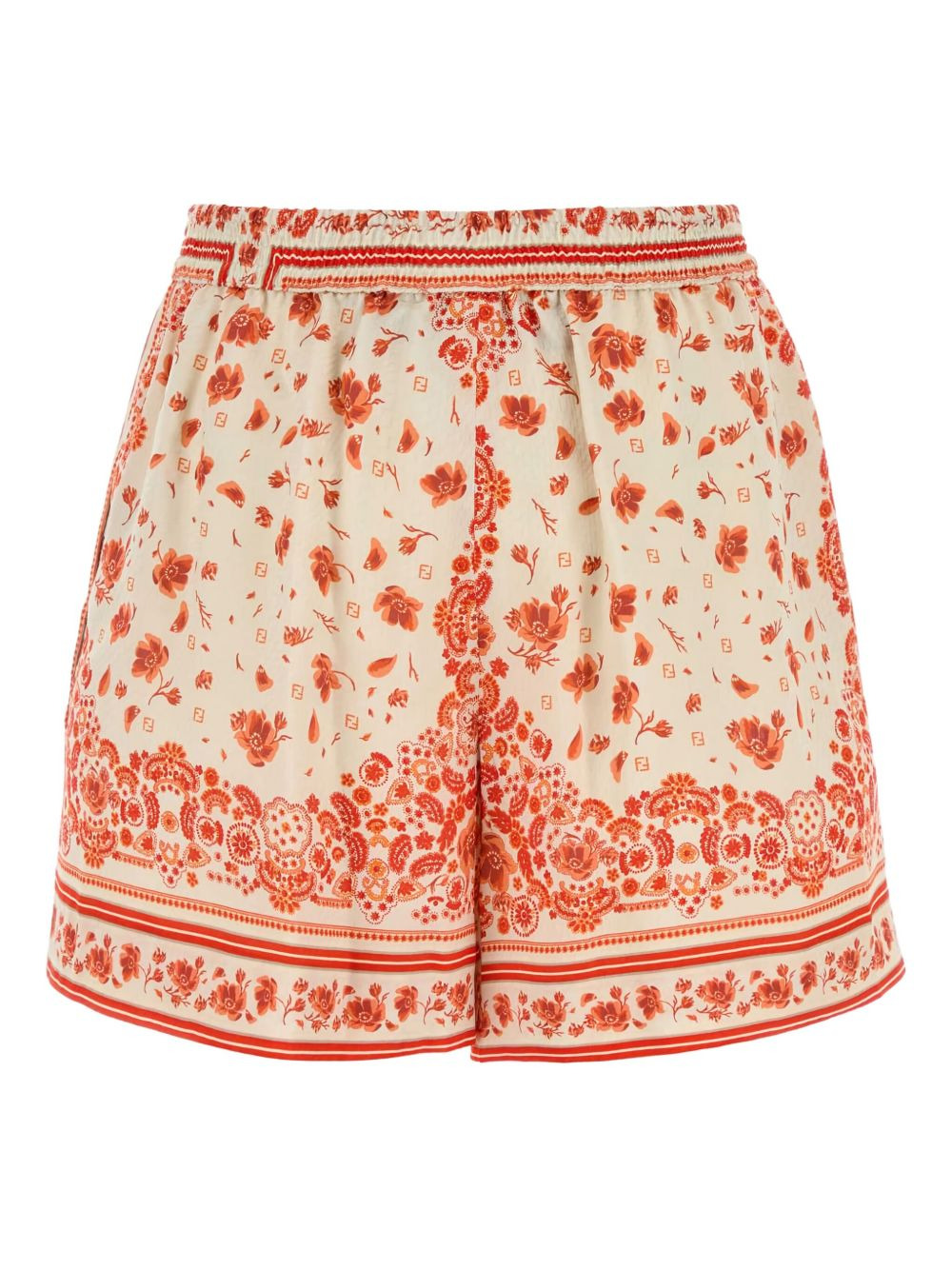 floral-print silk shorts - 2