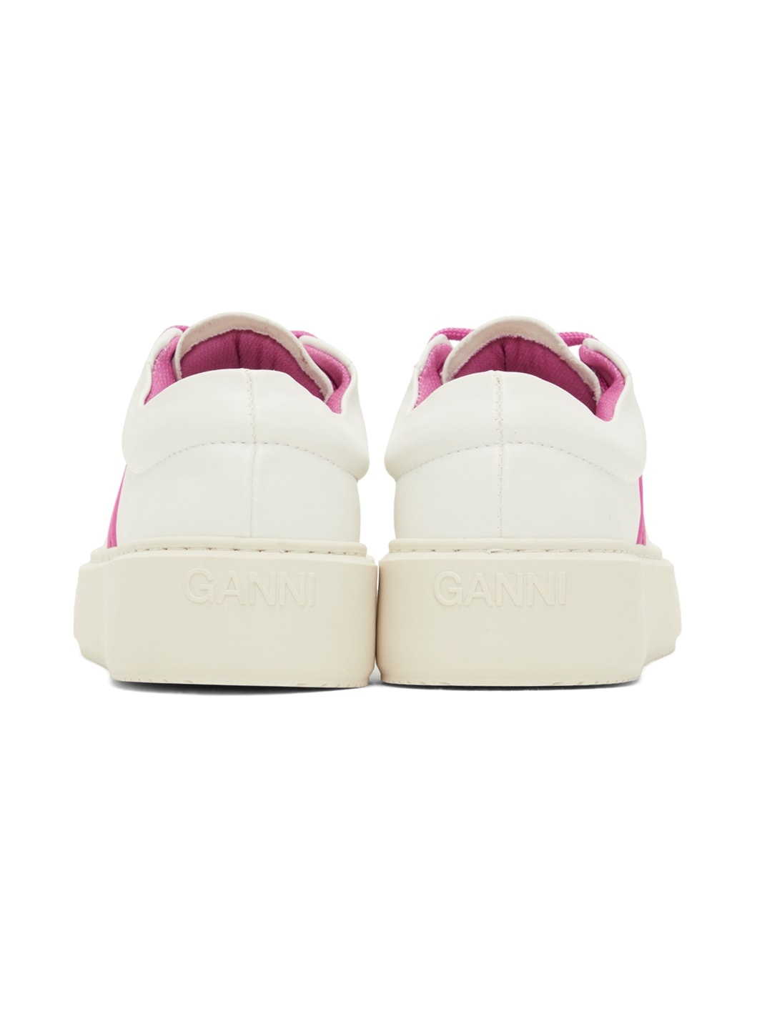 White & Pink Sporty Mix Cupsole Sneakers - 2