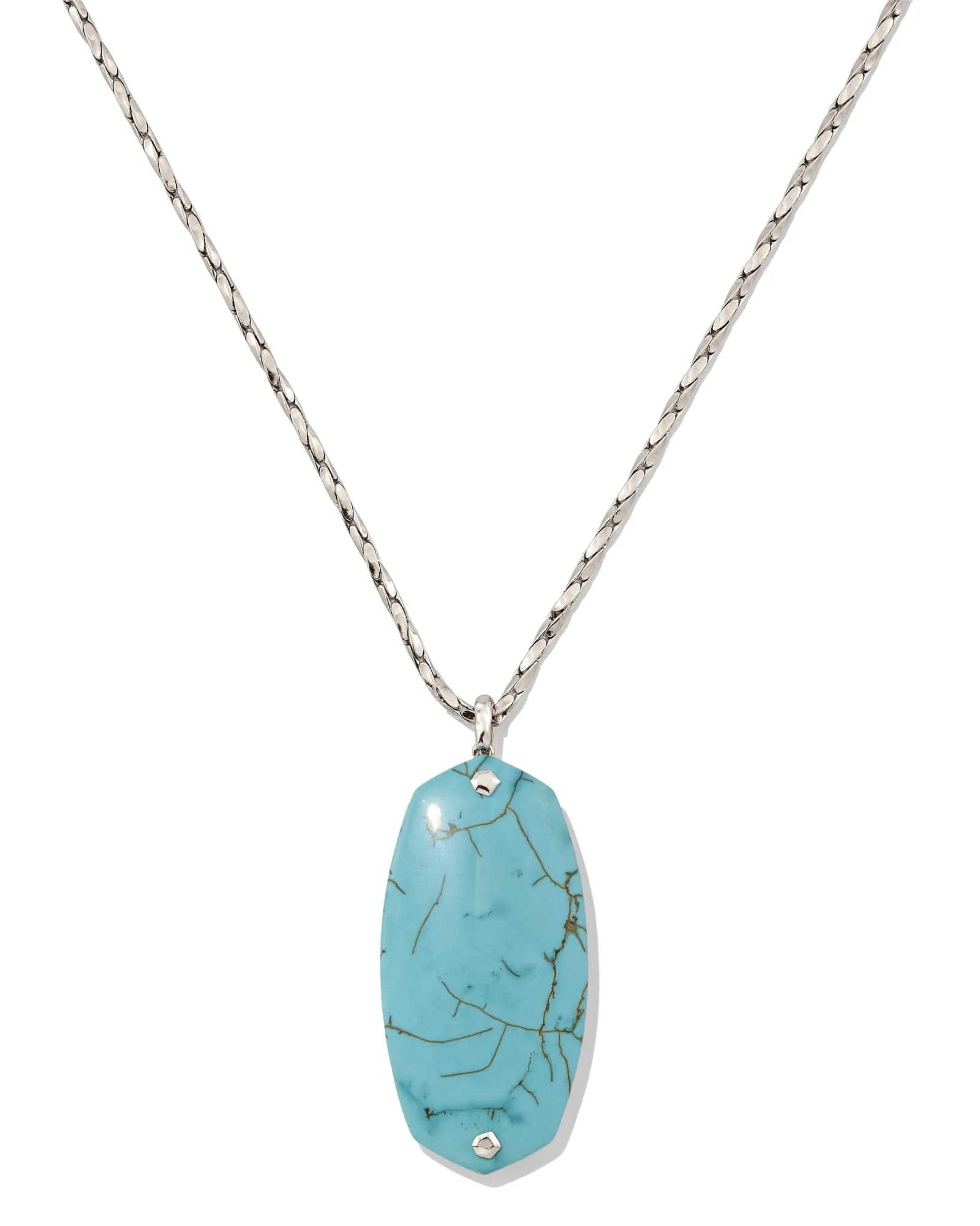 Danielle Riveted Silver Long Pendant Necklace - 1