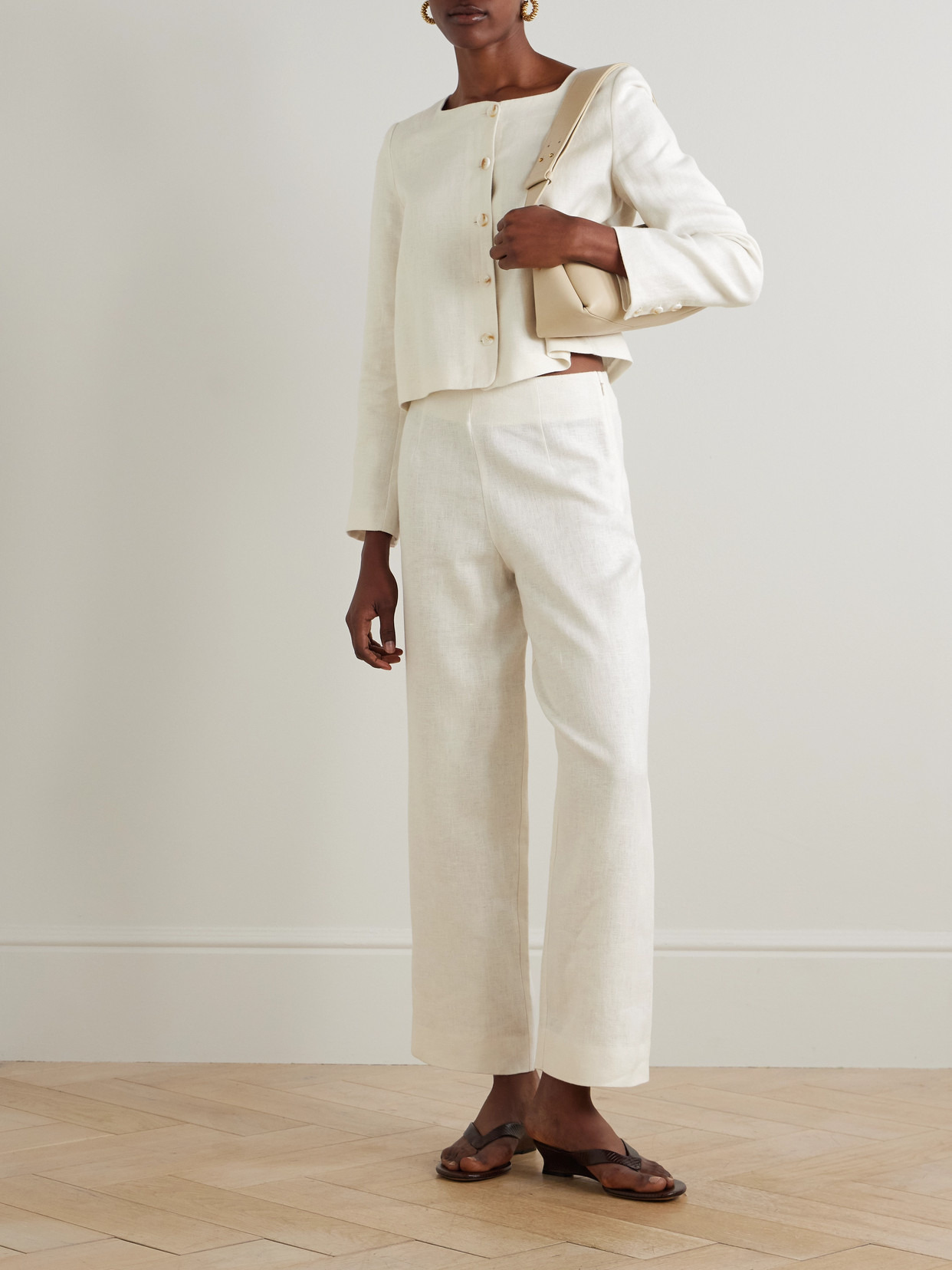 Noelle Linen Straight-leg Pants - 2