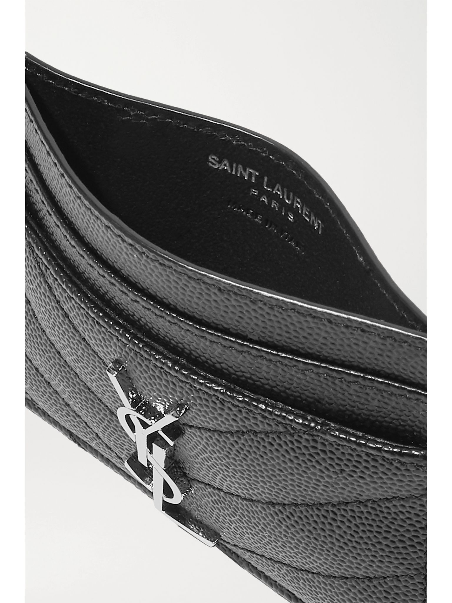 Monogramme quilted textured-leather cardholder Black - 2