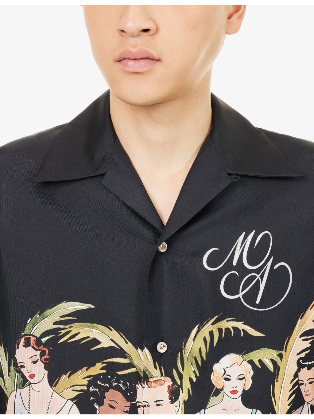Graphic-Print Short-Sleeve Silk Bowling Shirt - 5
