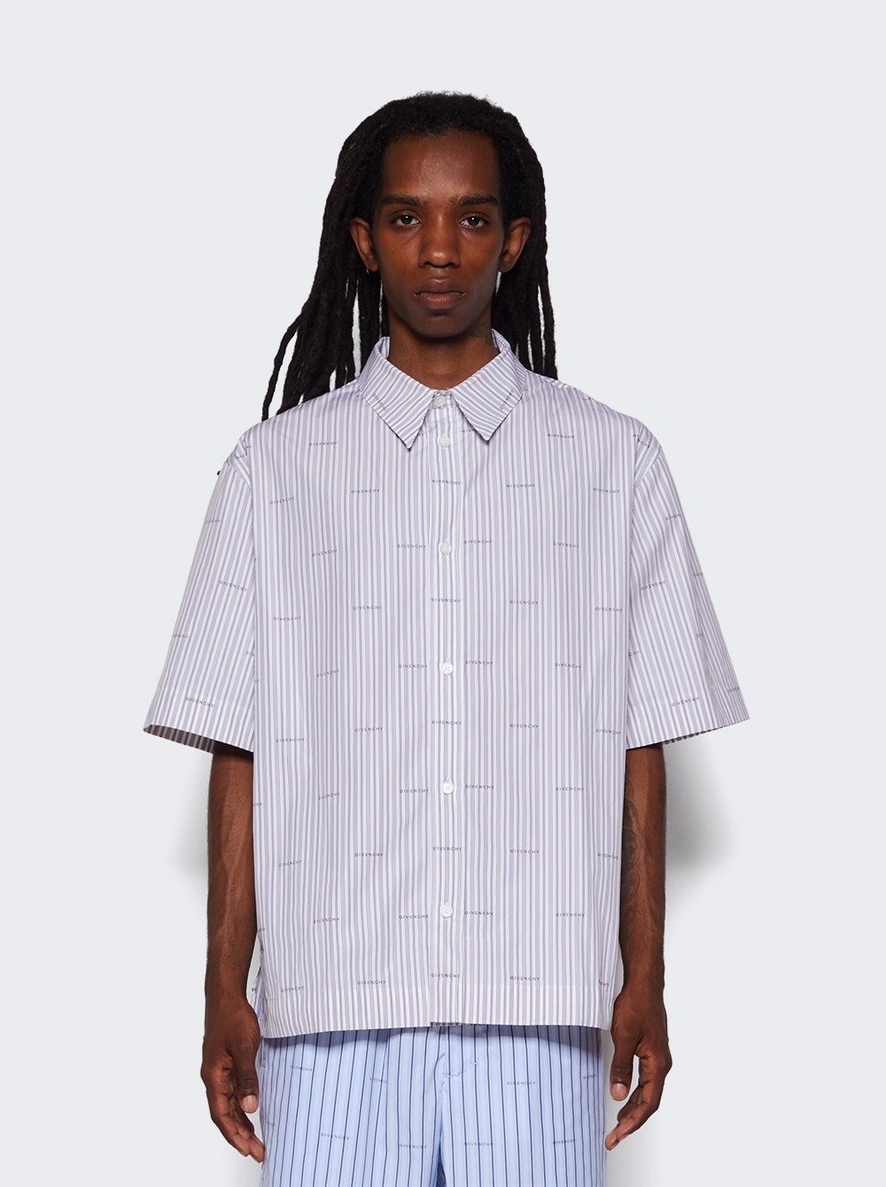Short Sleeve Boxy Fit Shirt Grey - 3