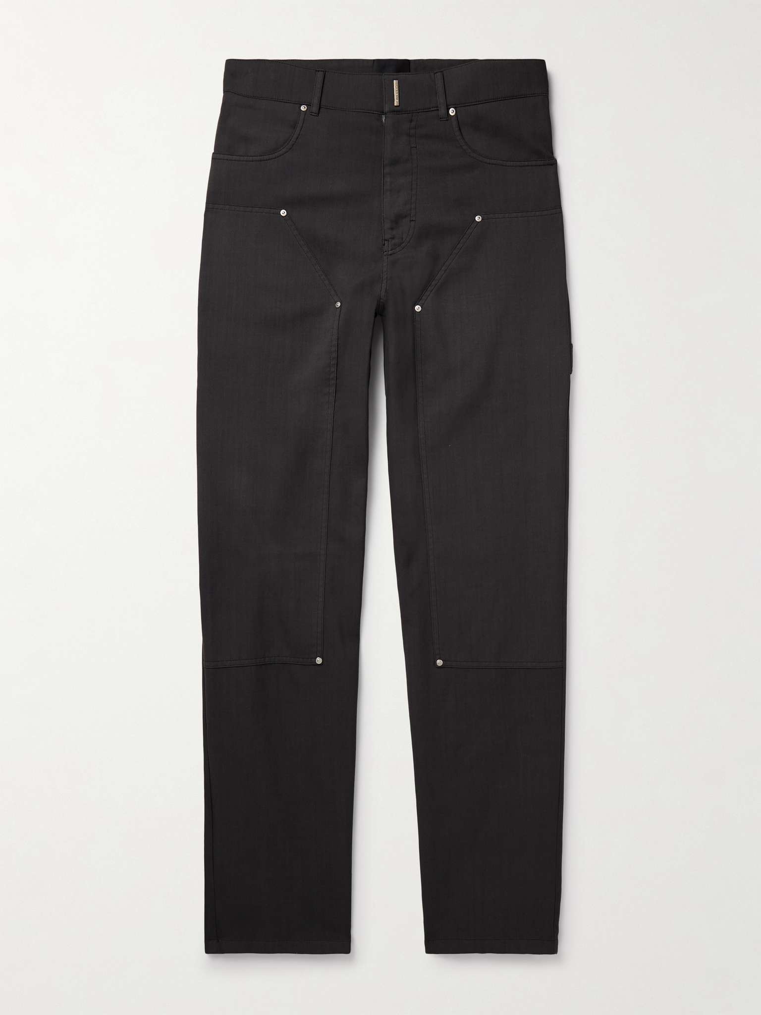 Straight-Leg Logo-Embellished Wool-Blend Twill Trousers - 1