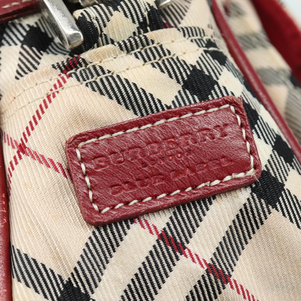 Burberry Nova Check Blue Label Shoulder Bag Nylon Beige Silver - 14