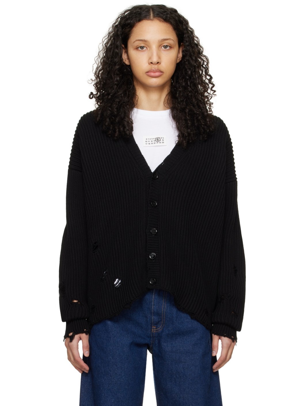 Black Patched Cardigan - 1