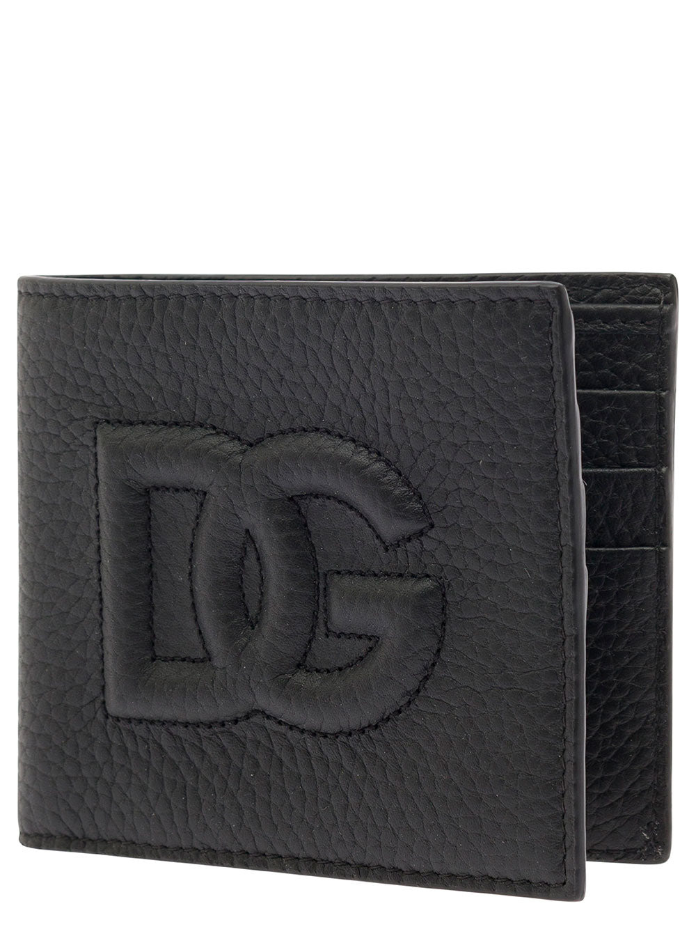 Dolce & Gabbana Men Black Bifold Wallet With Quilted Leather In Leather Man - 2