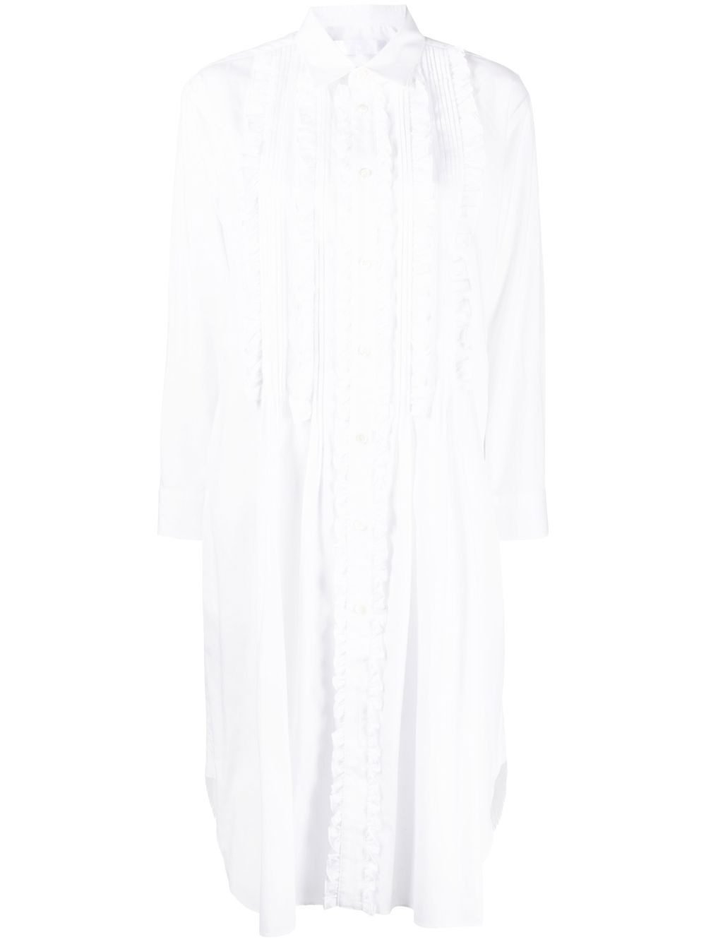 pleat-ruffled detail shirt detail - 1