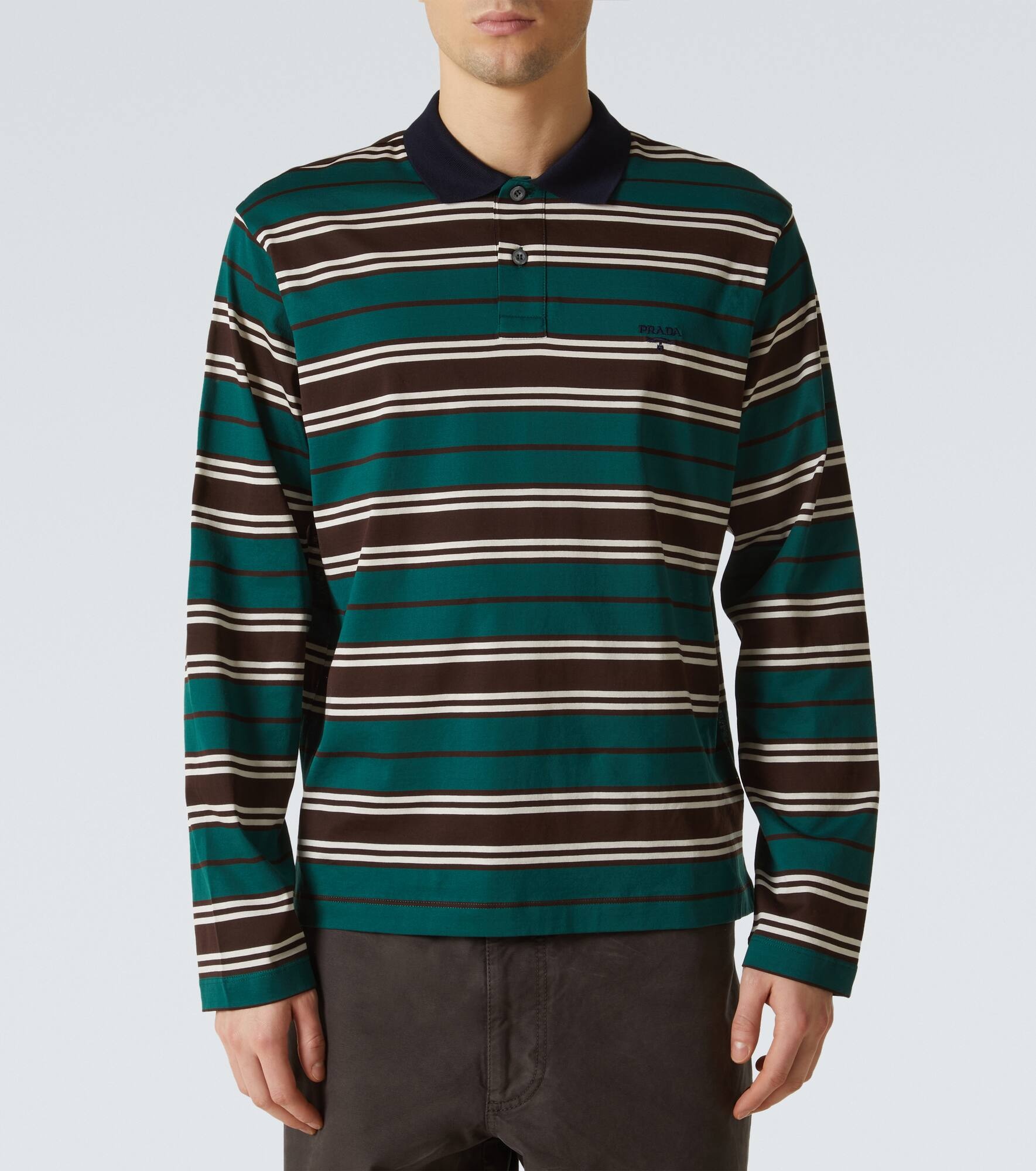 Striped cotton jersey polo shirt - 3