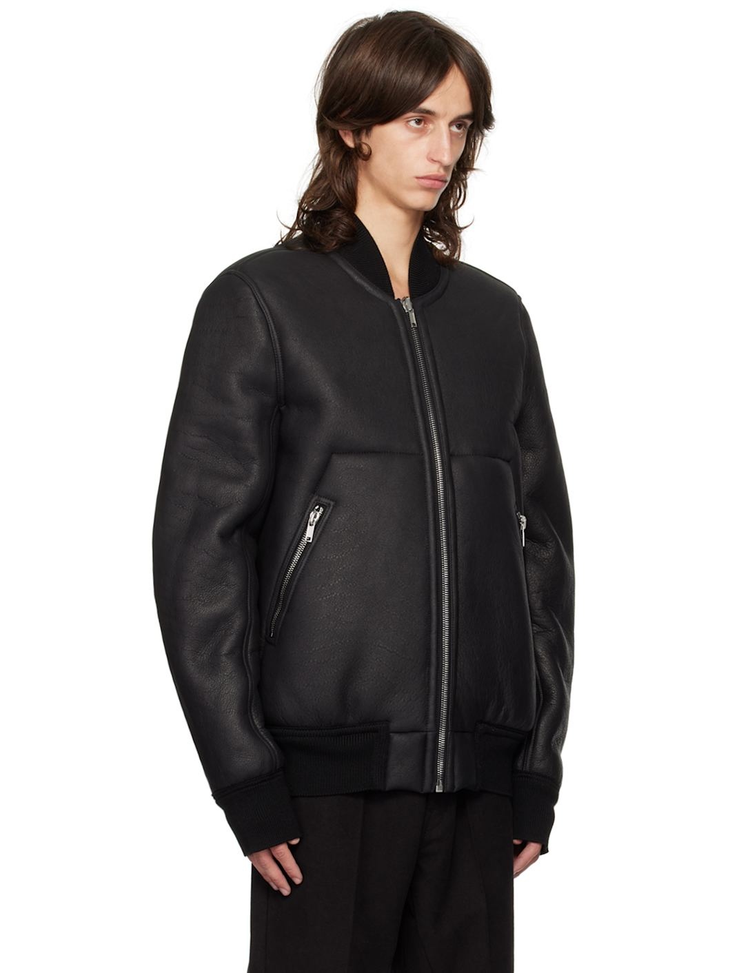 Black Porterville Classic Flight Reversible Leather Jacket - 2
