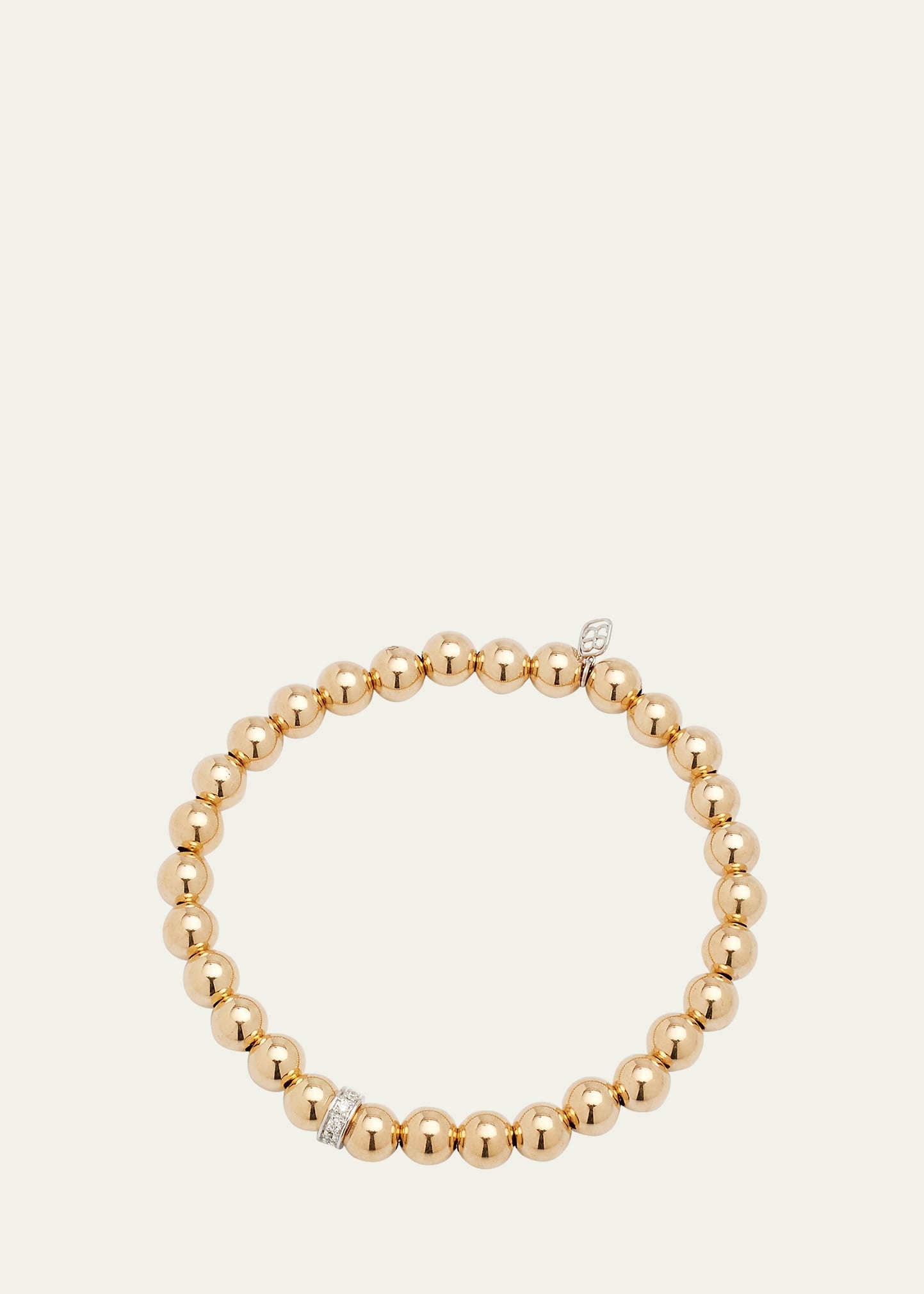 14k Beaded Diamond Wheel Bracelet - 1