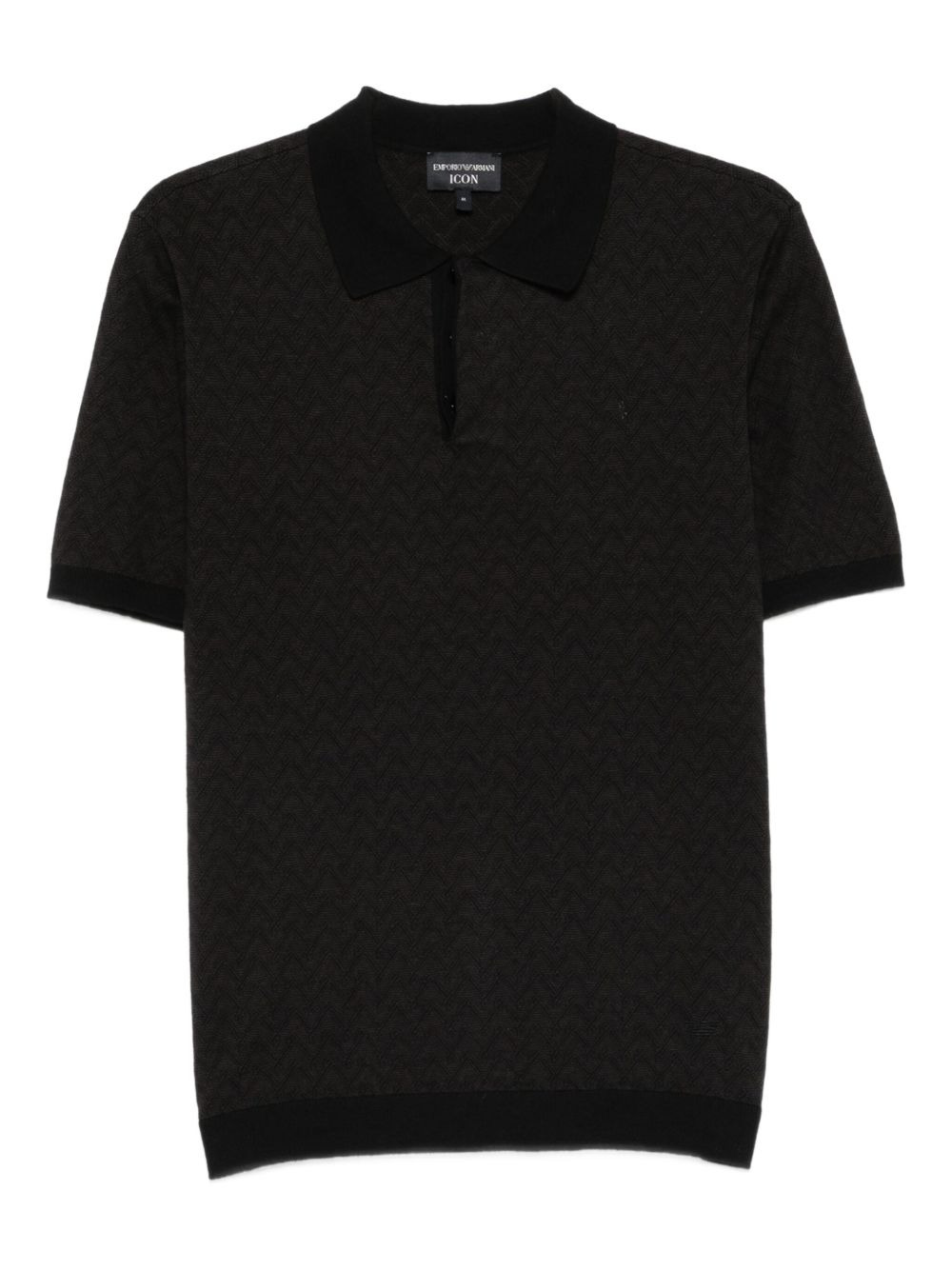 geometric-pattern polo shirt - 1