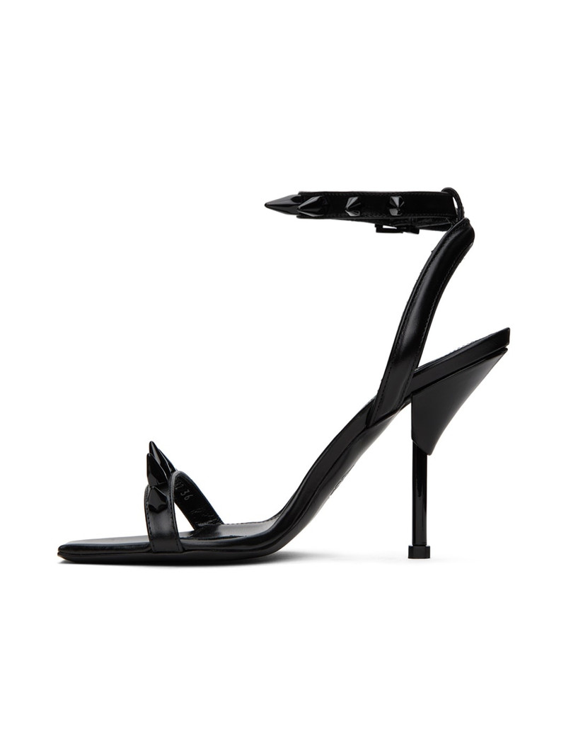 Black Studded Heeled Sandals 3