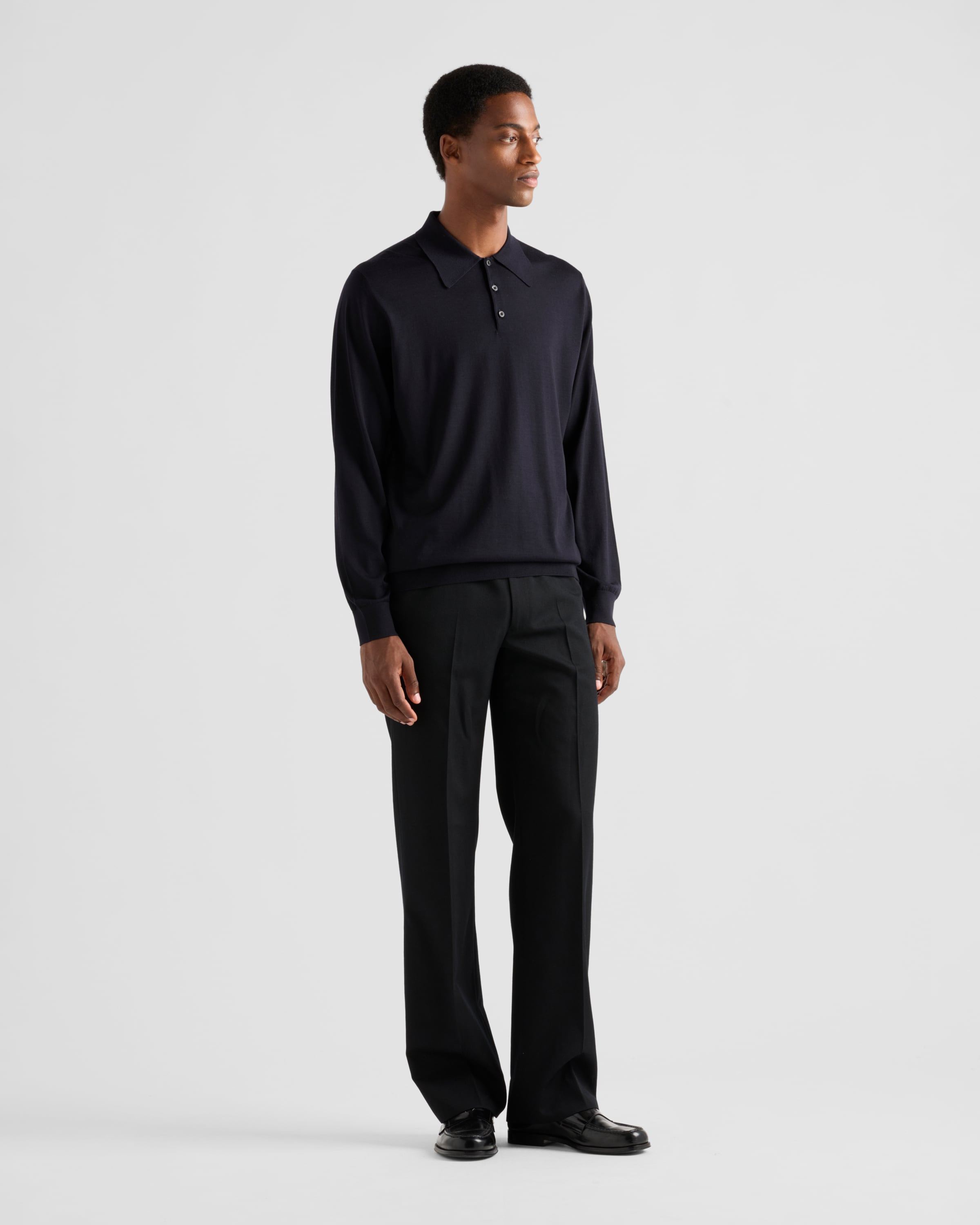 Worsted wool polo shirt - 2