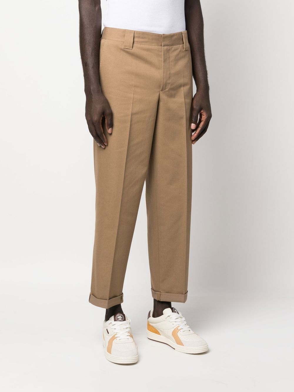 cropped straight-leg chinos - 3