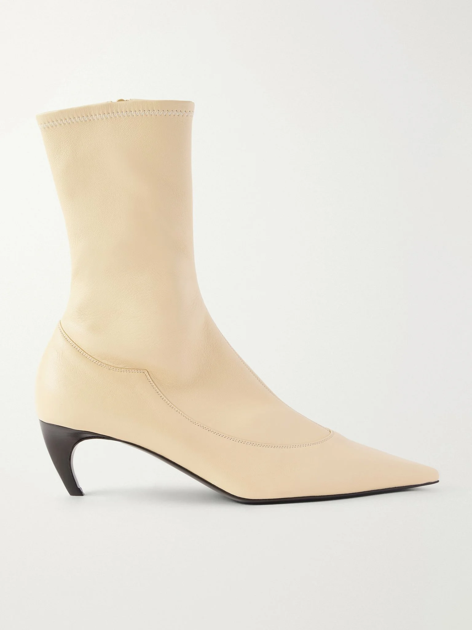 Valerie 55 leather ankle boots Cream - 1