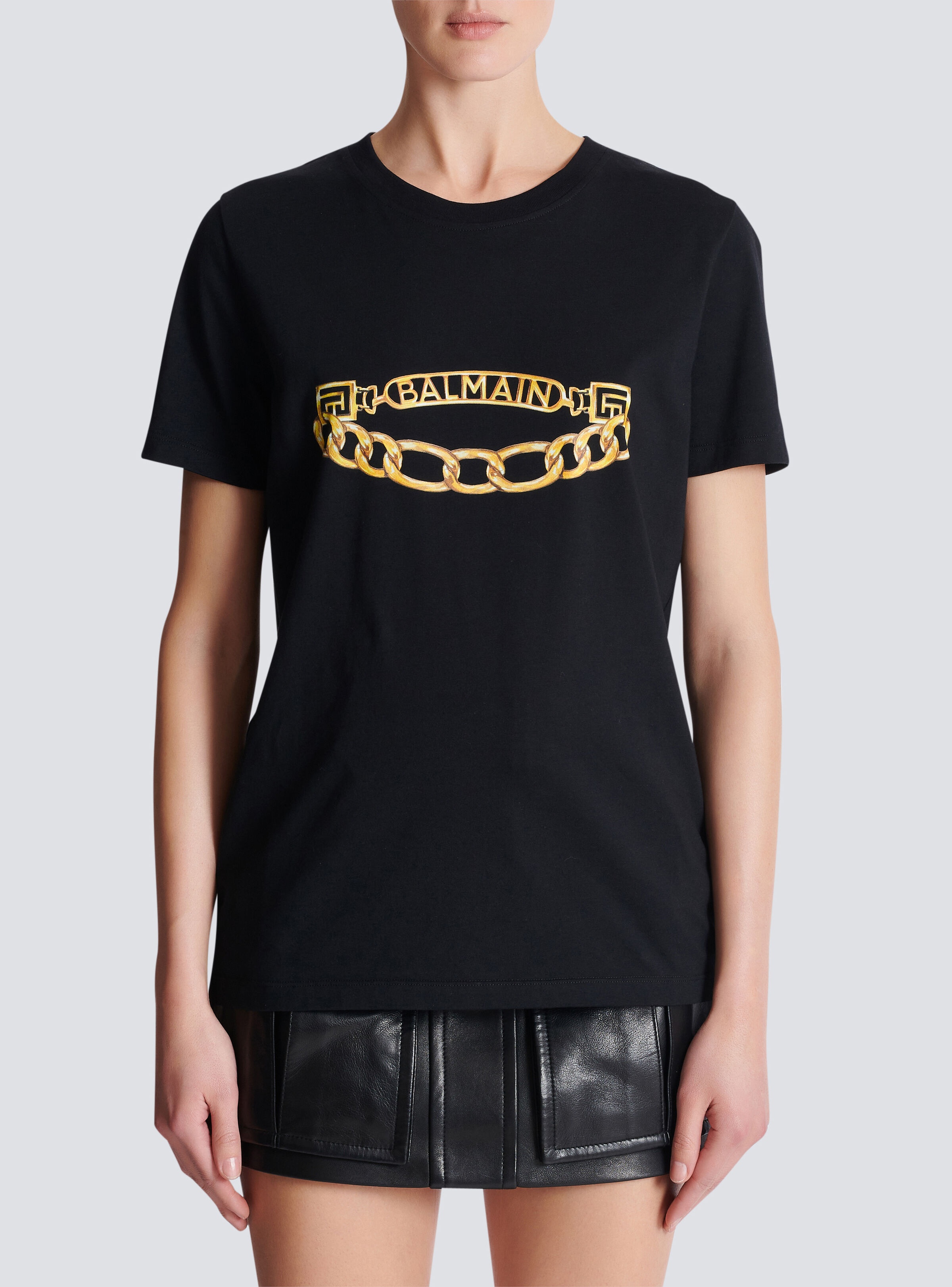 Short-sleeved Balmain Chain print T-shirt - 5