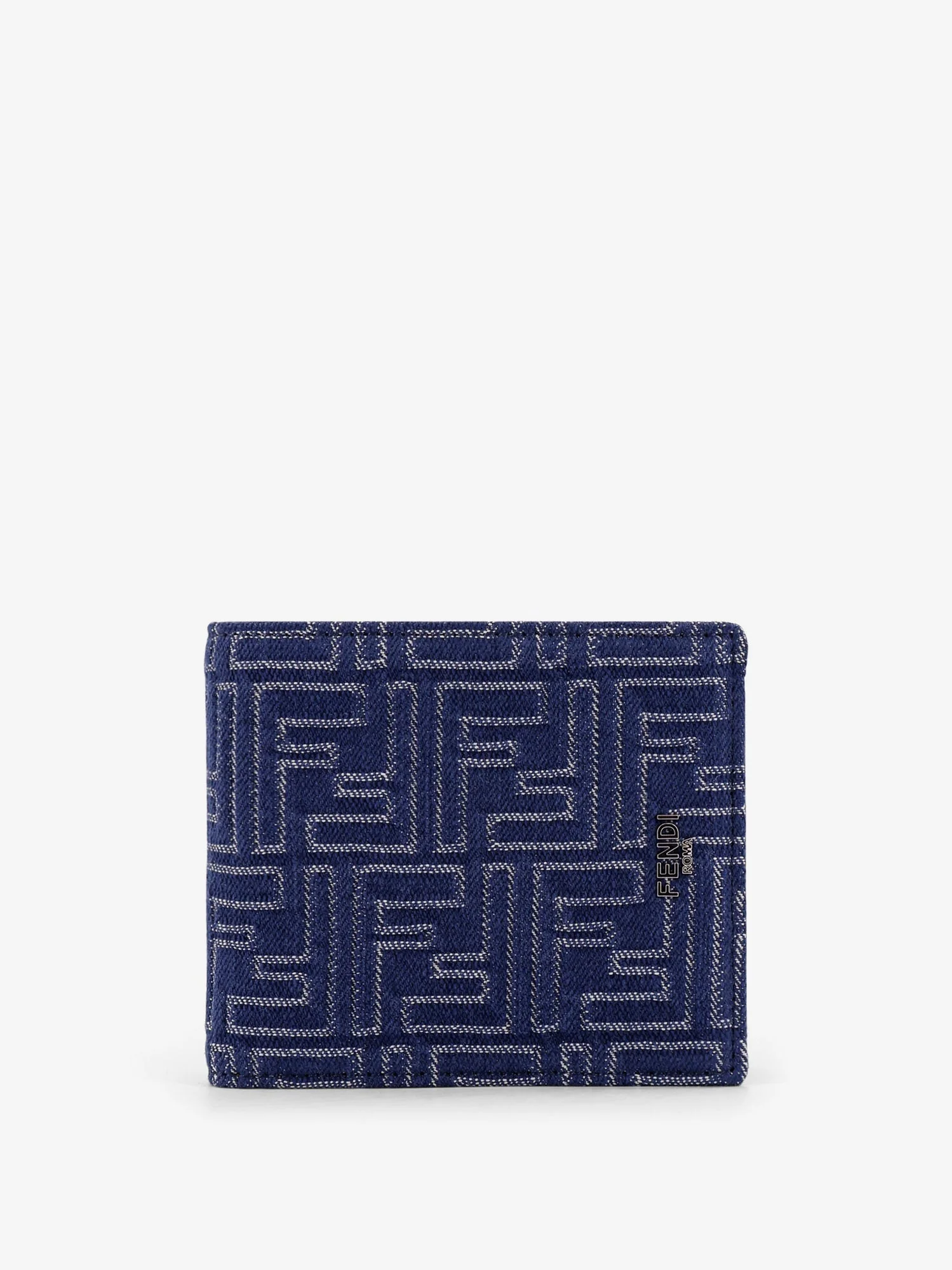 Fendi Denim-Effect Ff Jacquard Bi-Fold Wallet - 1