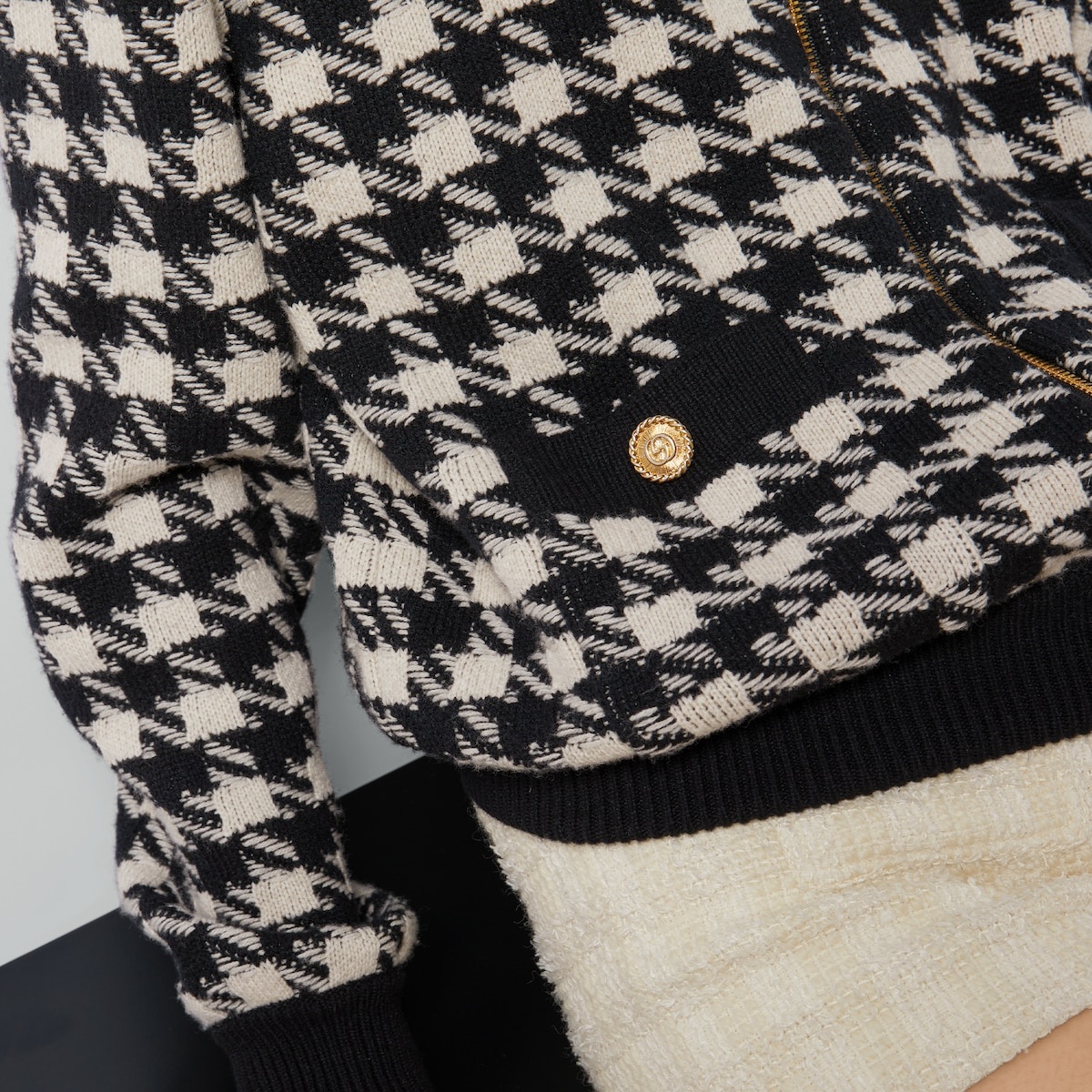 Houndstooth bomber jacket - 3