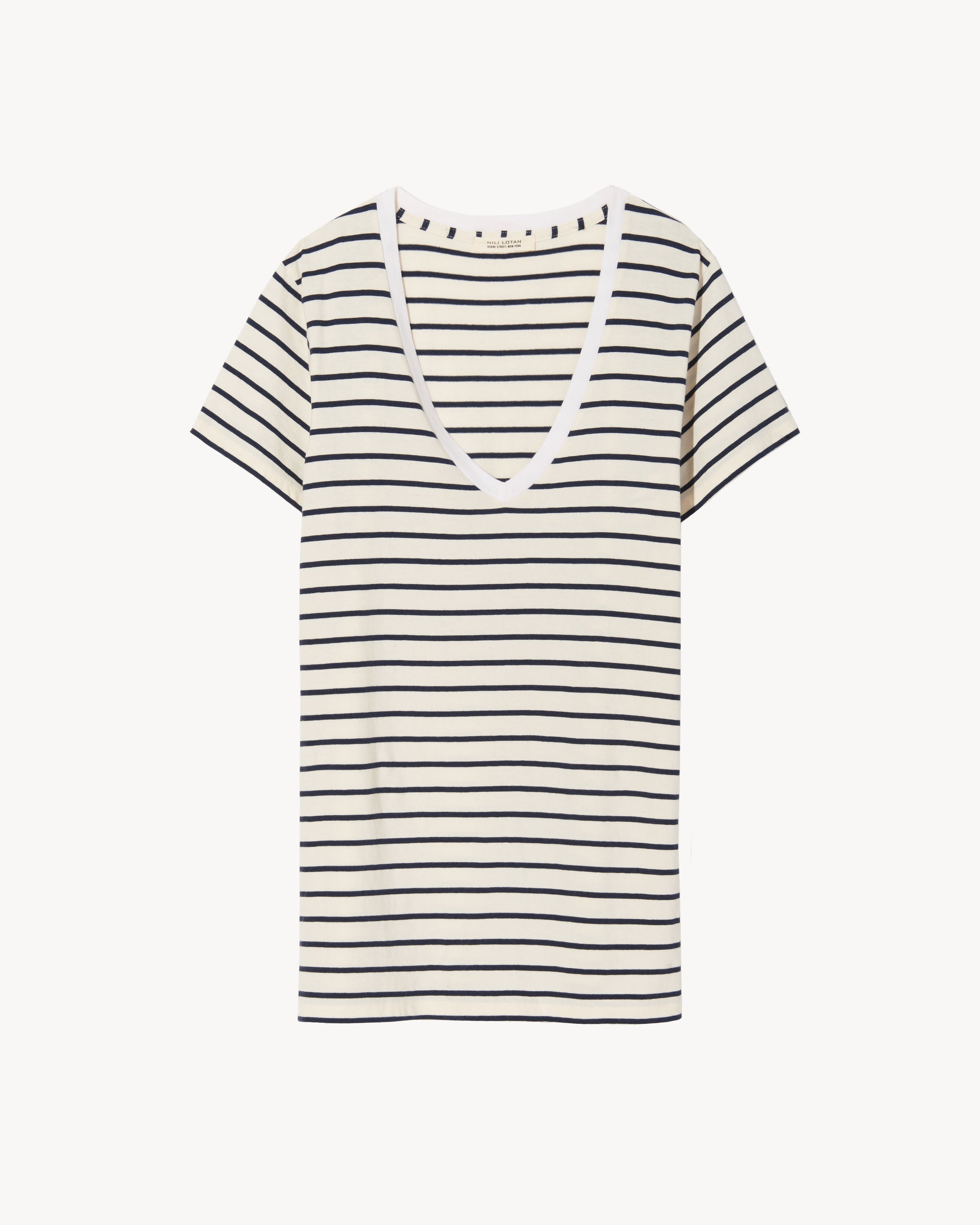 STRIPED CAROL VNECK TEE SHIRT - 1