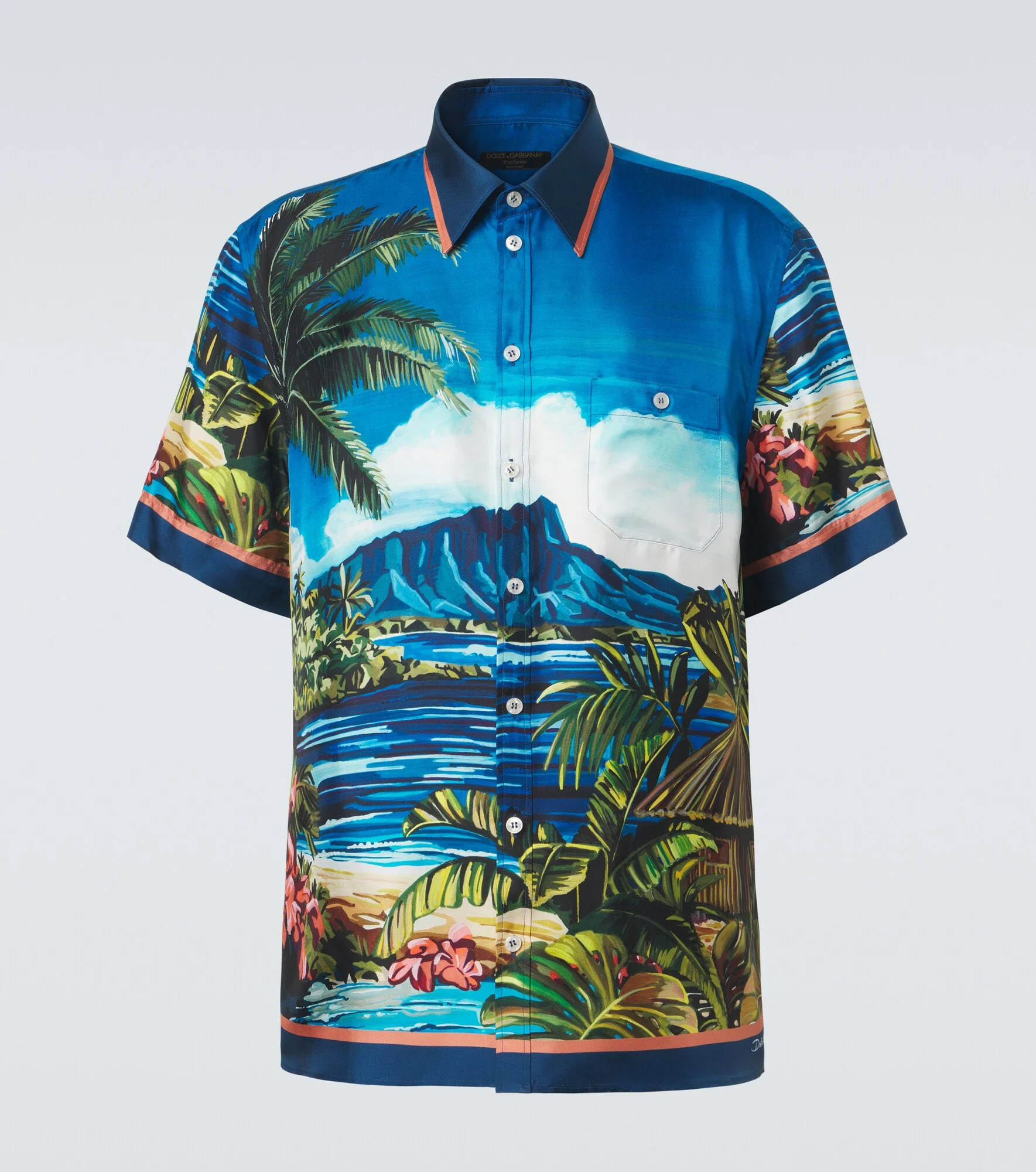 Printed silk twill shirt - 1