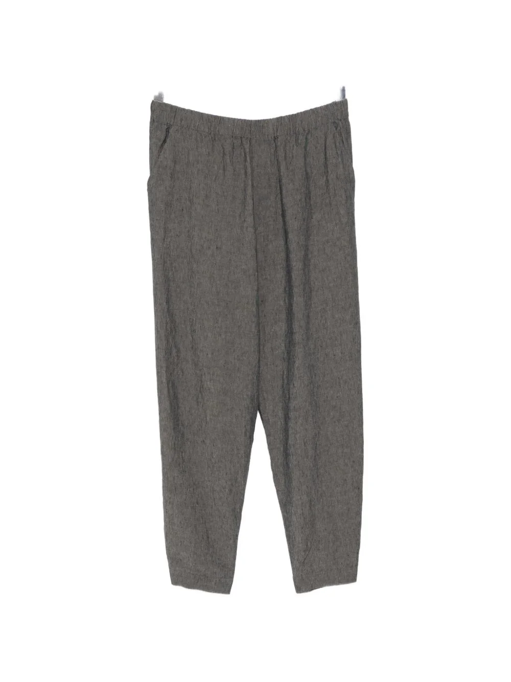 elasticated waistband linen trousers - 1