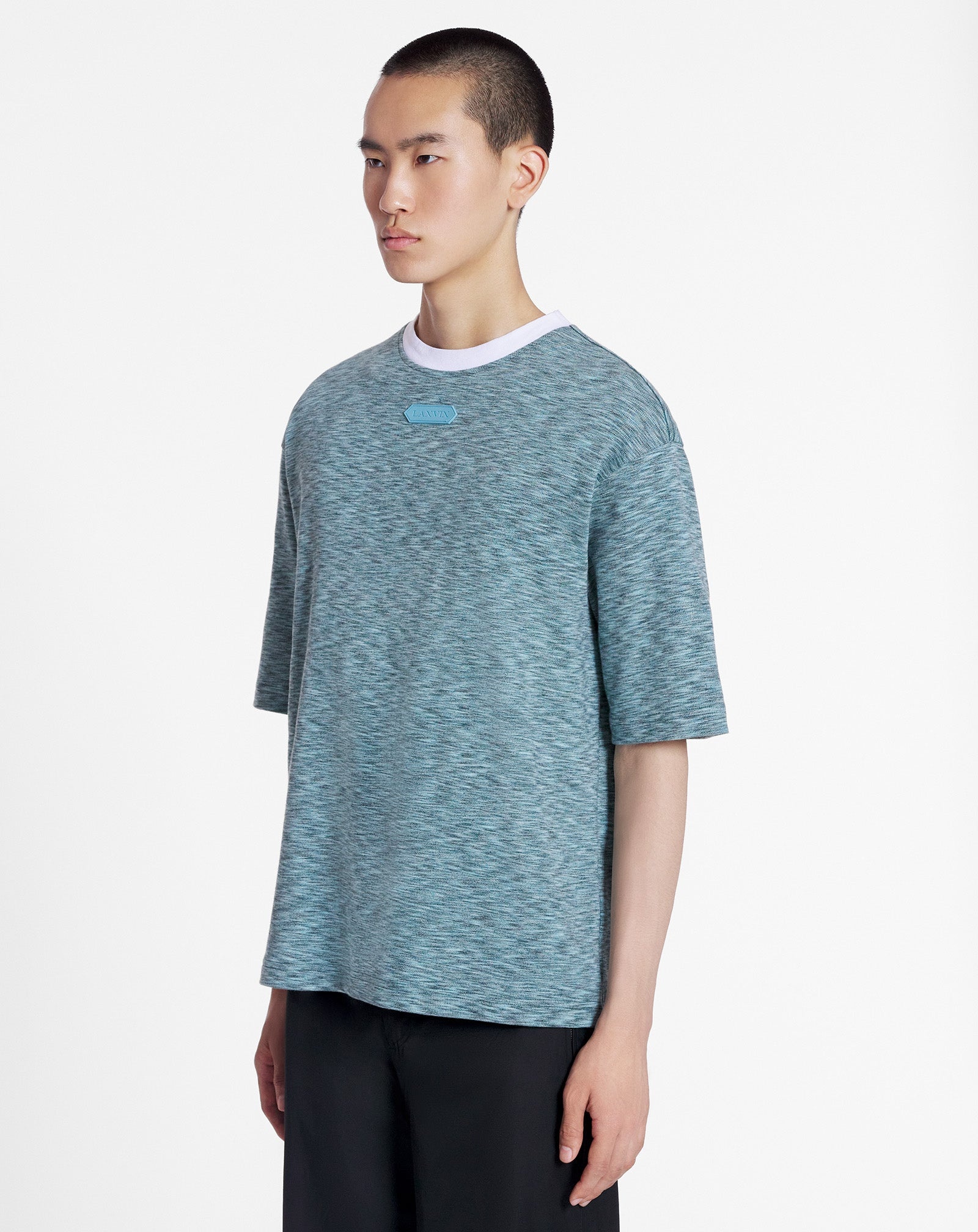 HEATHERED-EFFECT LOOSE-FITTING T-SHIRT - 3