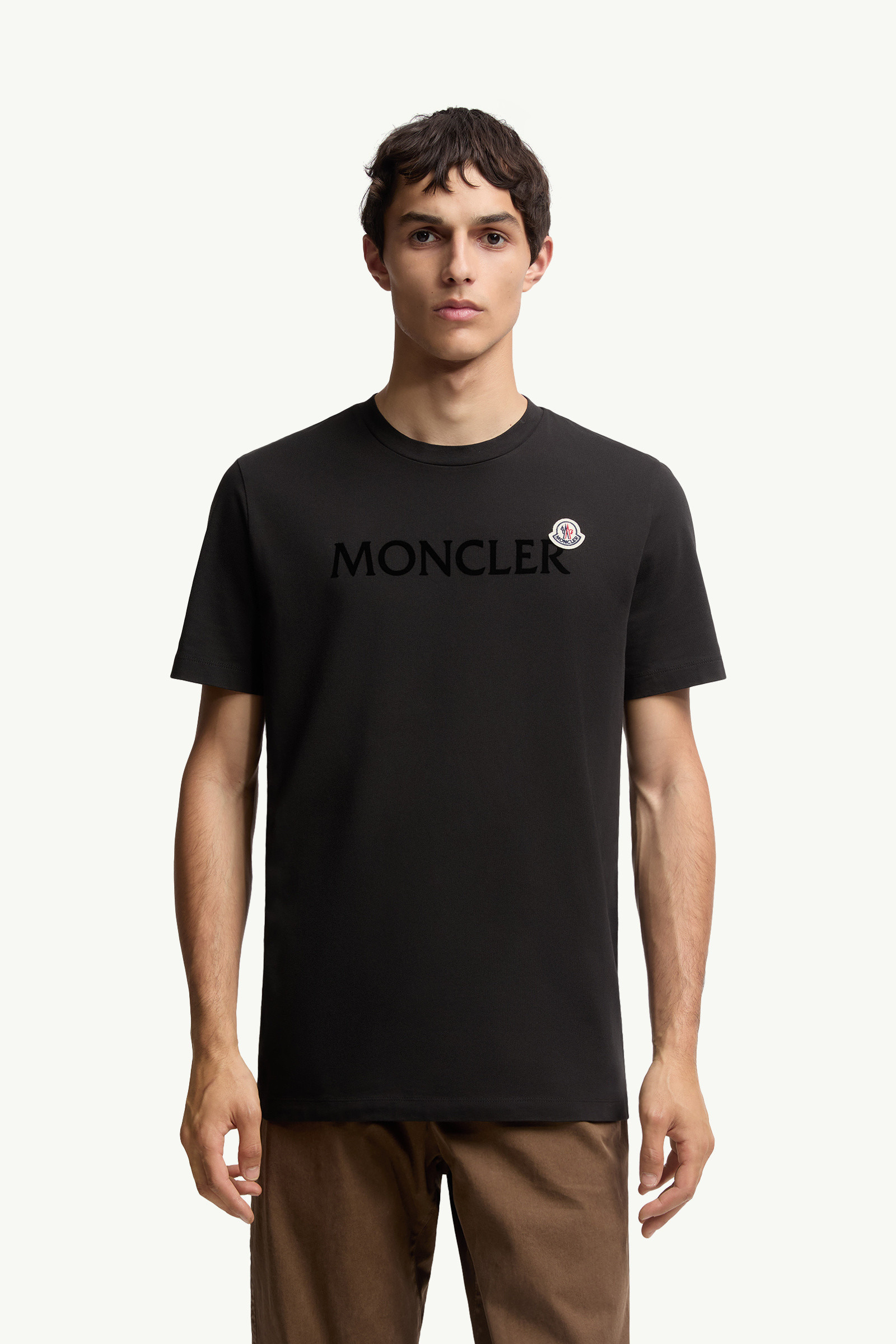 Flocked Logo Cotton T-Shirt - 3