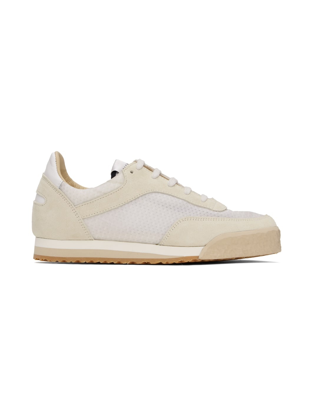 White & Beige Pitch Low Sneakers - 1