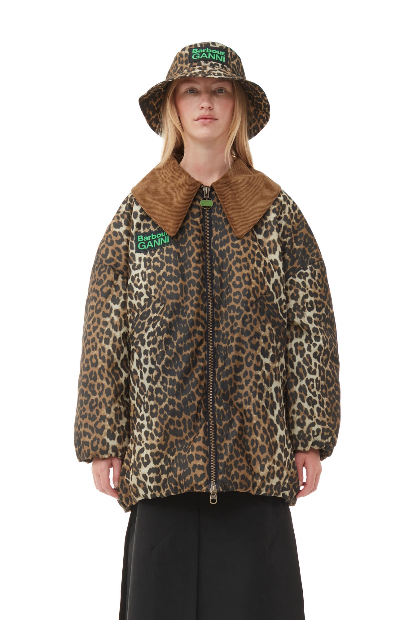 GANNI X BARBOUR WAXED LEOPARD BUCKET HAT - 2