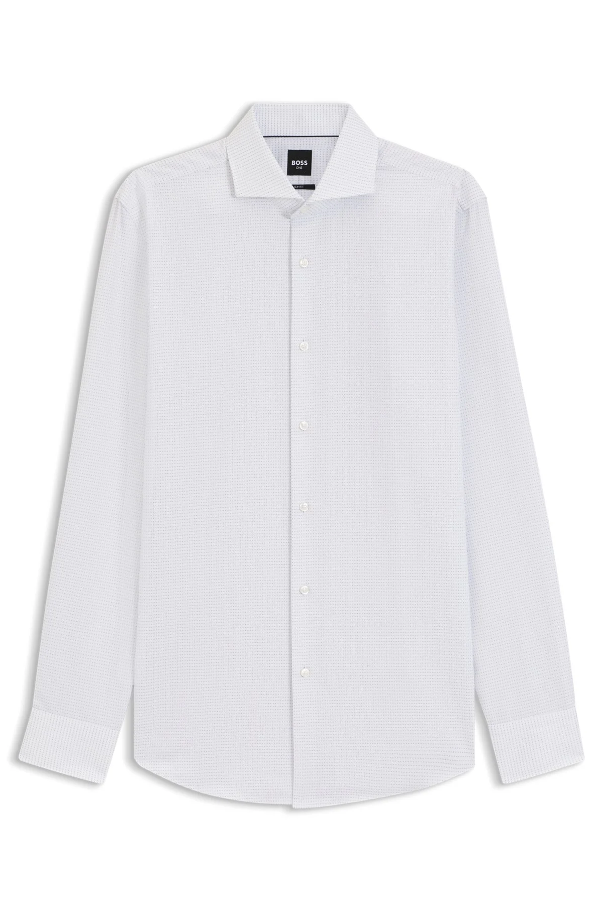 SLIM-FIT SHIRT IN WRINKLE-RESISTANT STRUCTURED COTTON - 1
