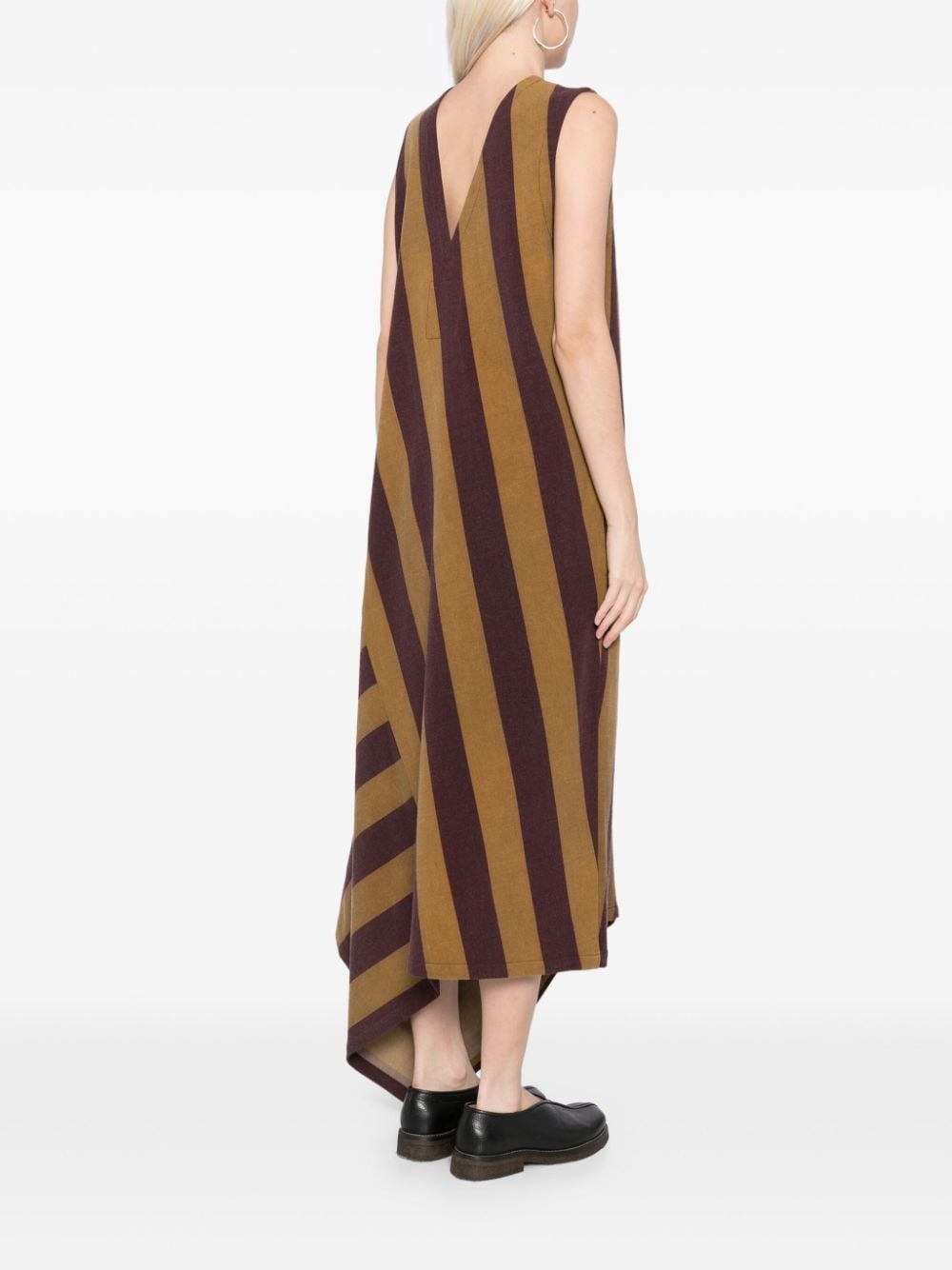 striped asymmetric dress - 4