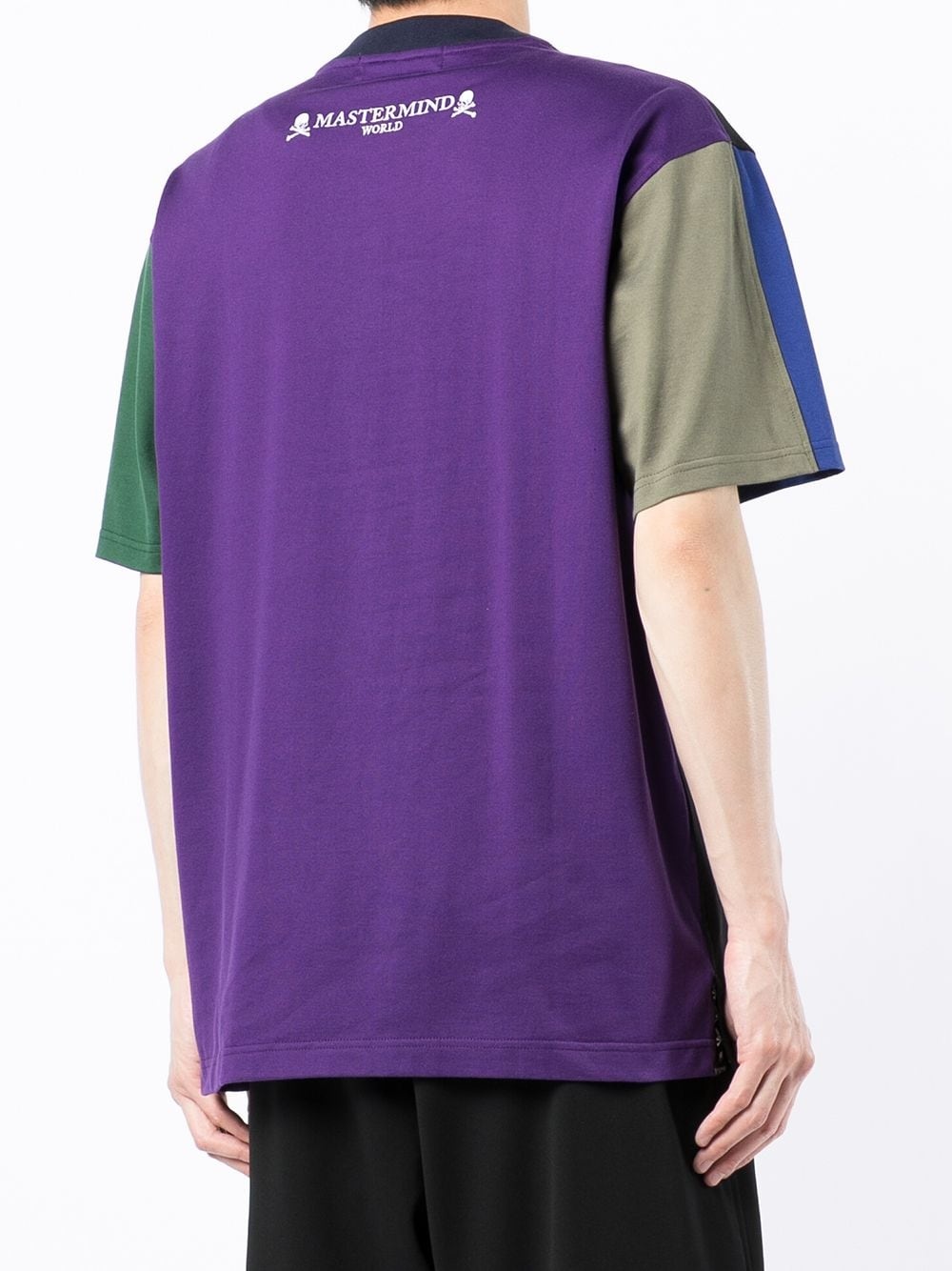 skull-print colourblock T-shirt - 4