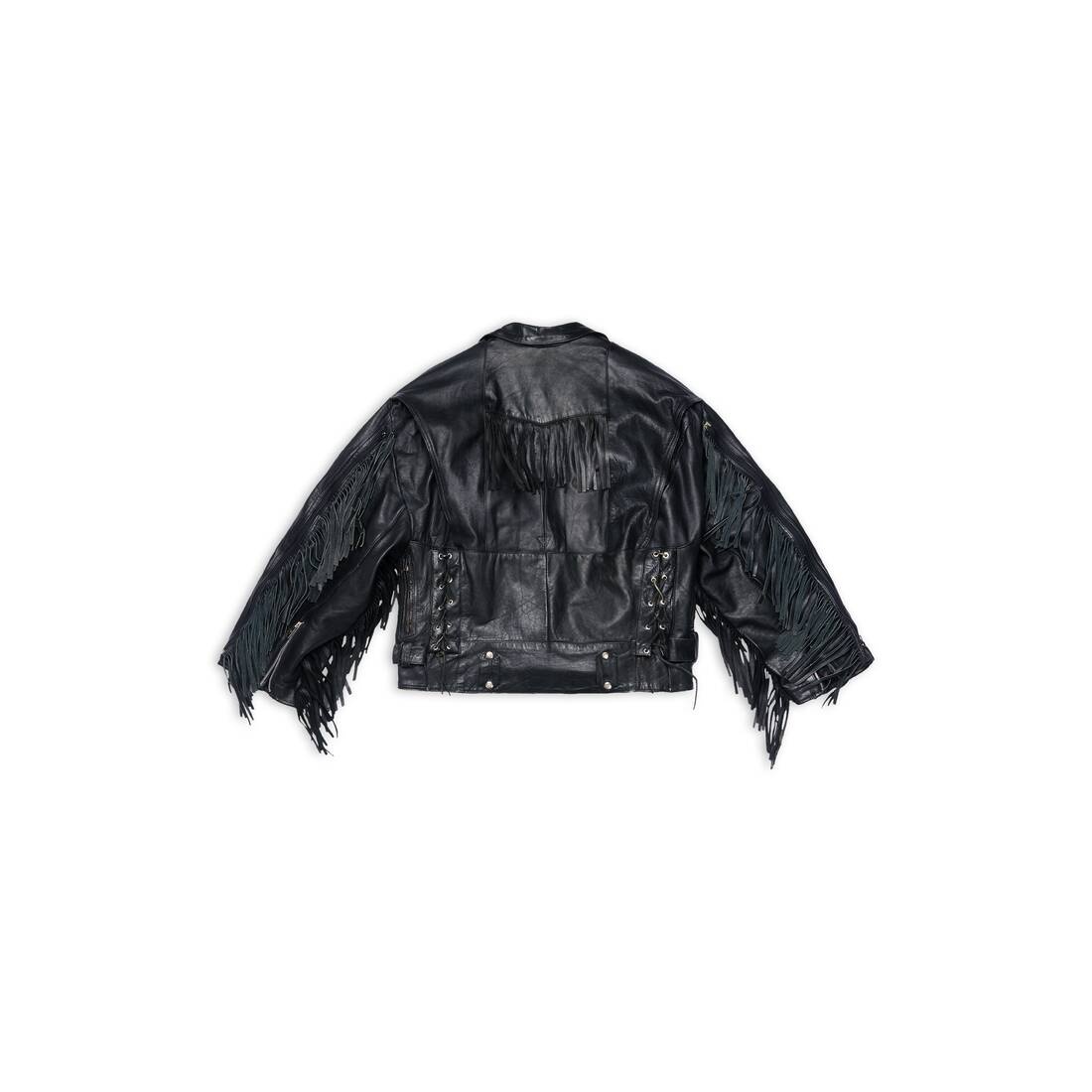 Men's Upcycled Biker Jacket in Black - 5