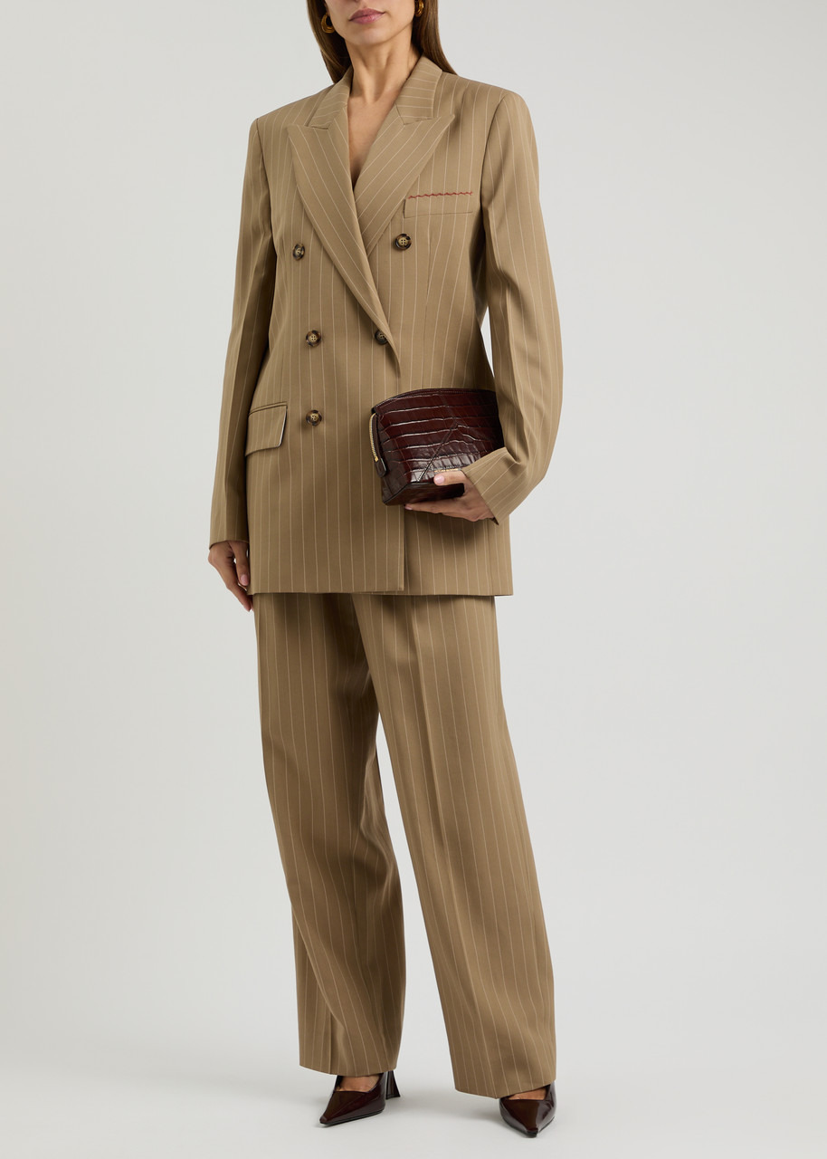 Victoria Beckham Pinstriped Double-breasted Wool Blazer - 4