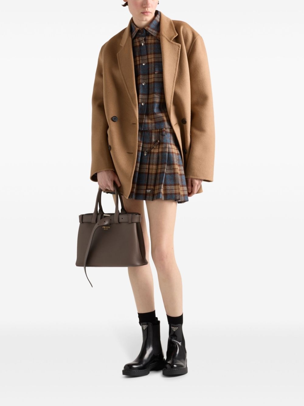 checked wool mini skirt - 2