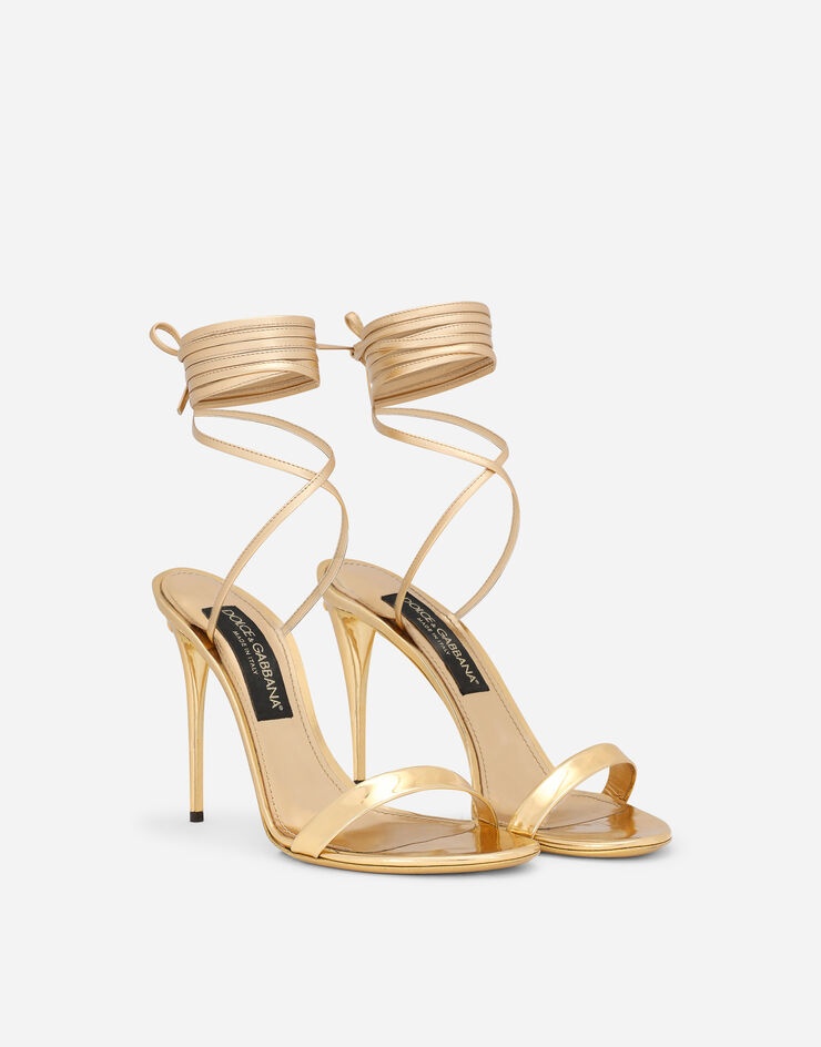 Mirrored-effect calfskin sandals - 2