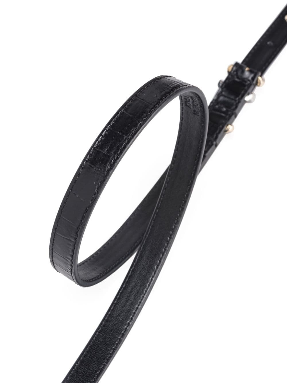 crocodile-effect leather belt - 3