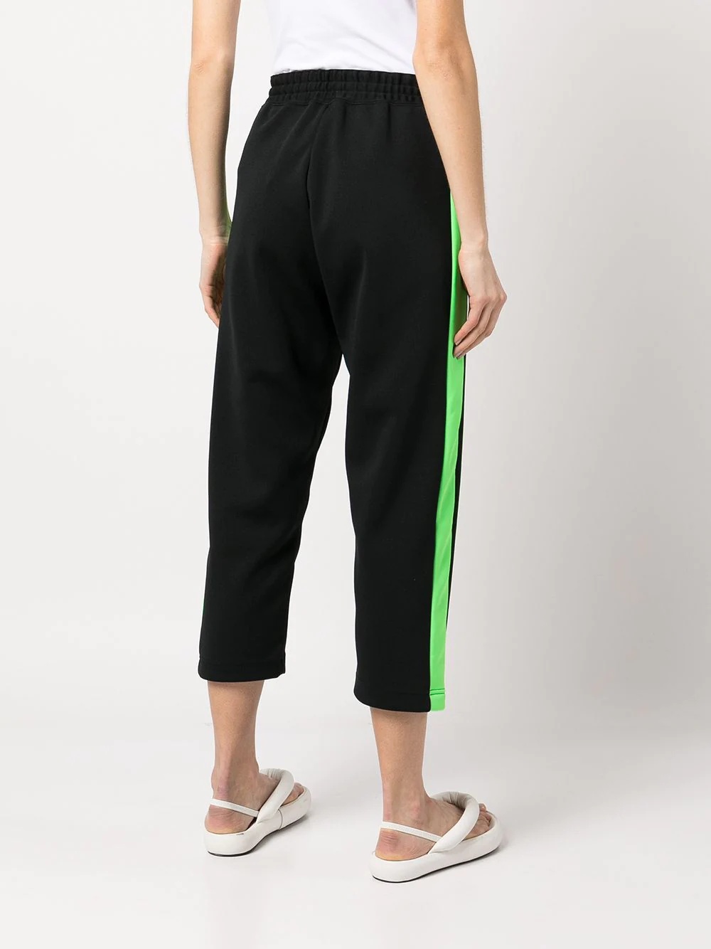 side-stripe cropped track trousers - 4