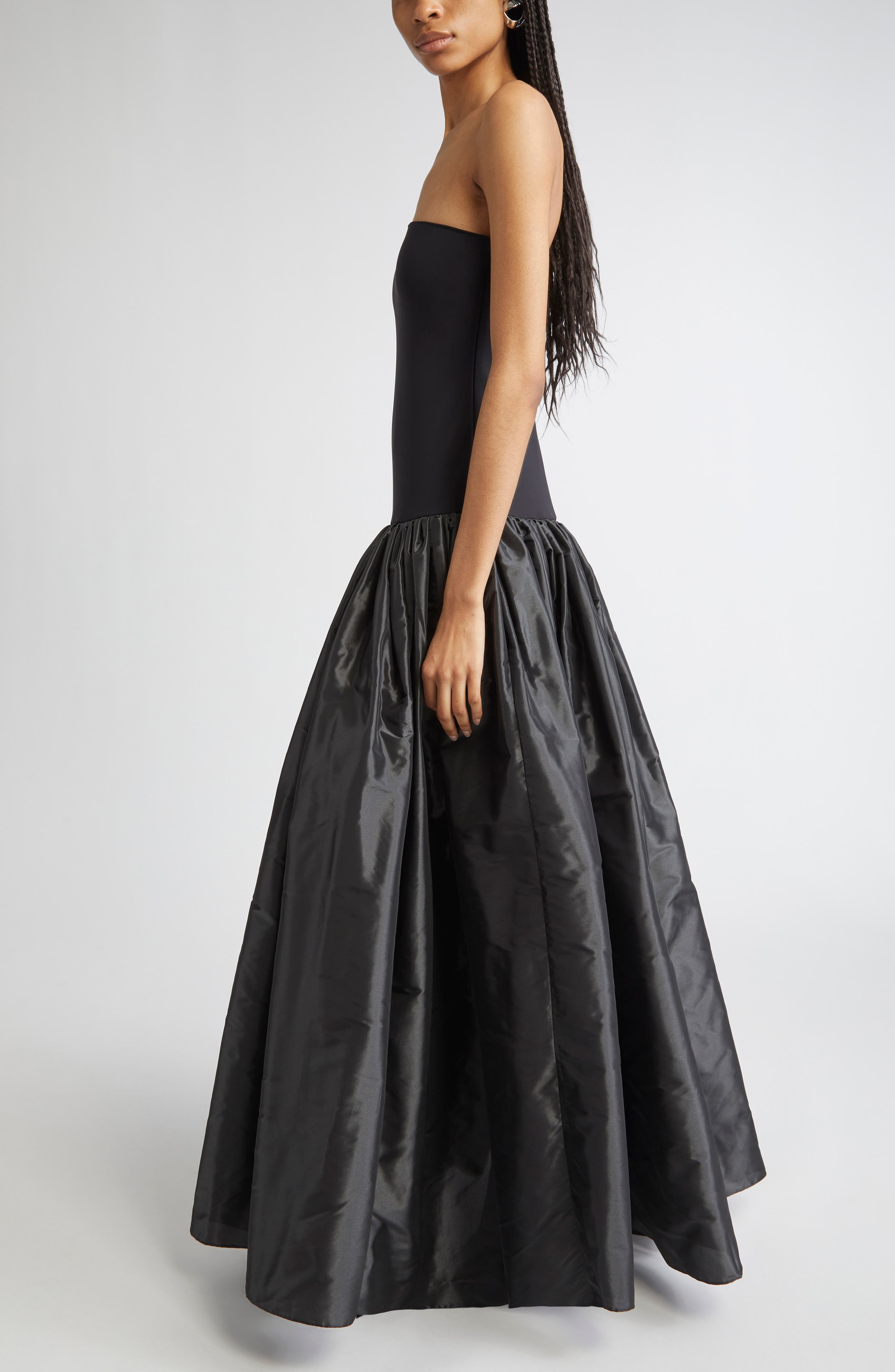 Coperni Bustier Princess Jersey & Taffeta Ballgown in Black at Nordstrom - 3