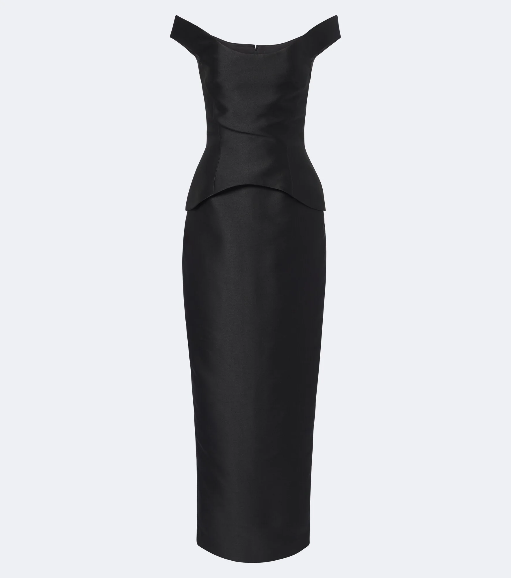 Pieta off-shoulder peplum satin gown - 1