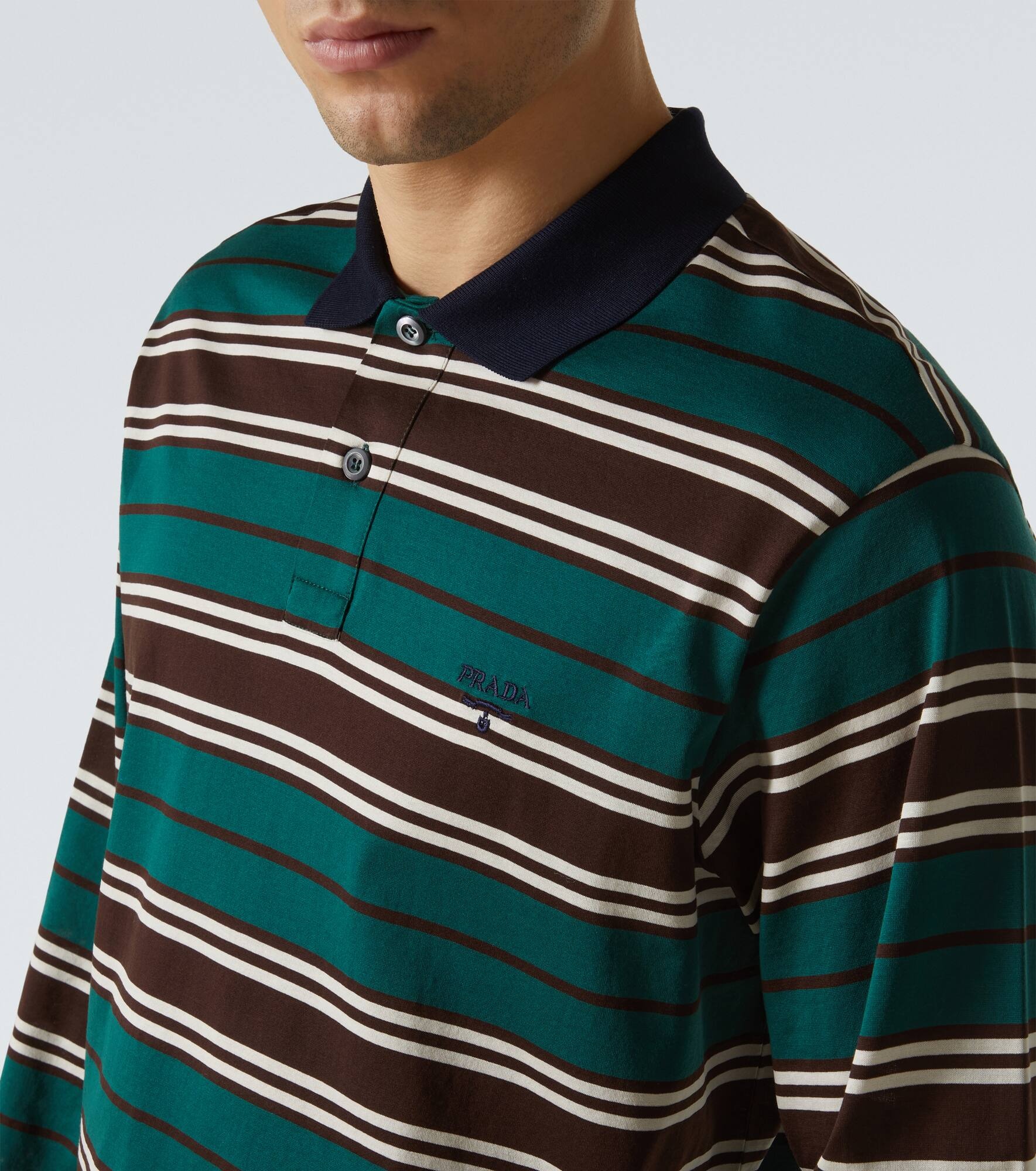 Striped cotton jersey polo shirt - 5