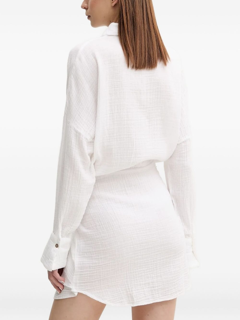 Sara button-fastening tie-waist shirt dress - 2