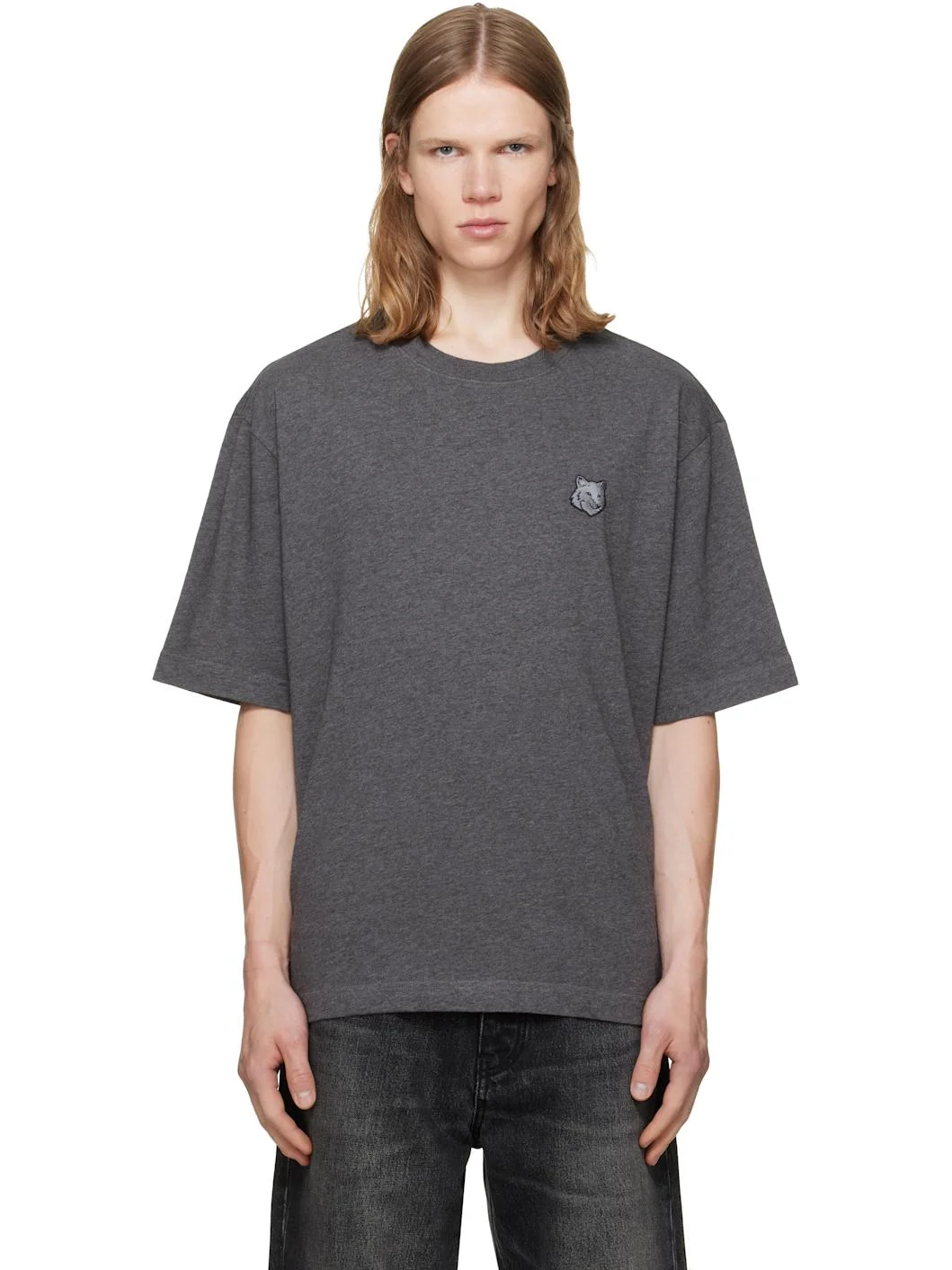 Gray Fox Head Oversize T-shirt - 1