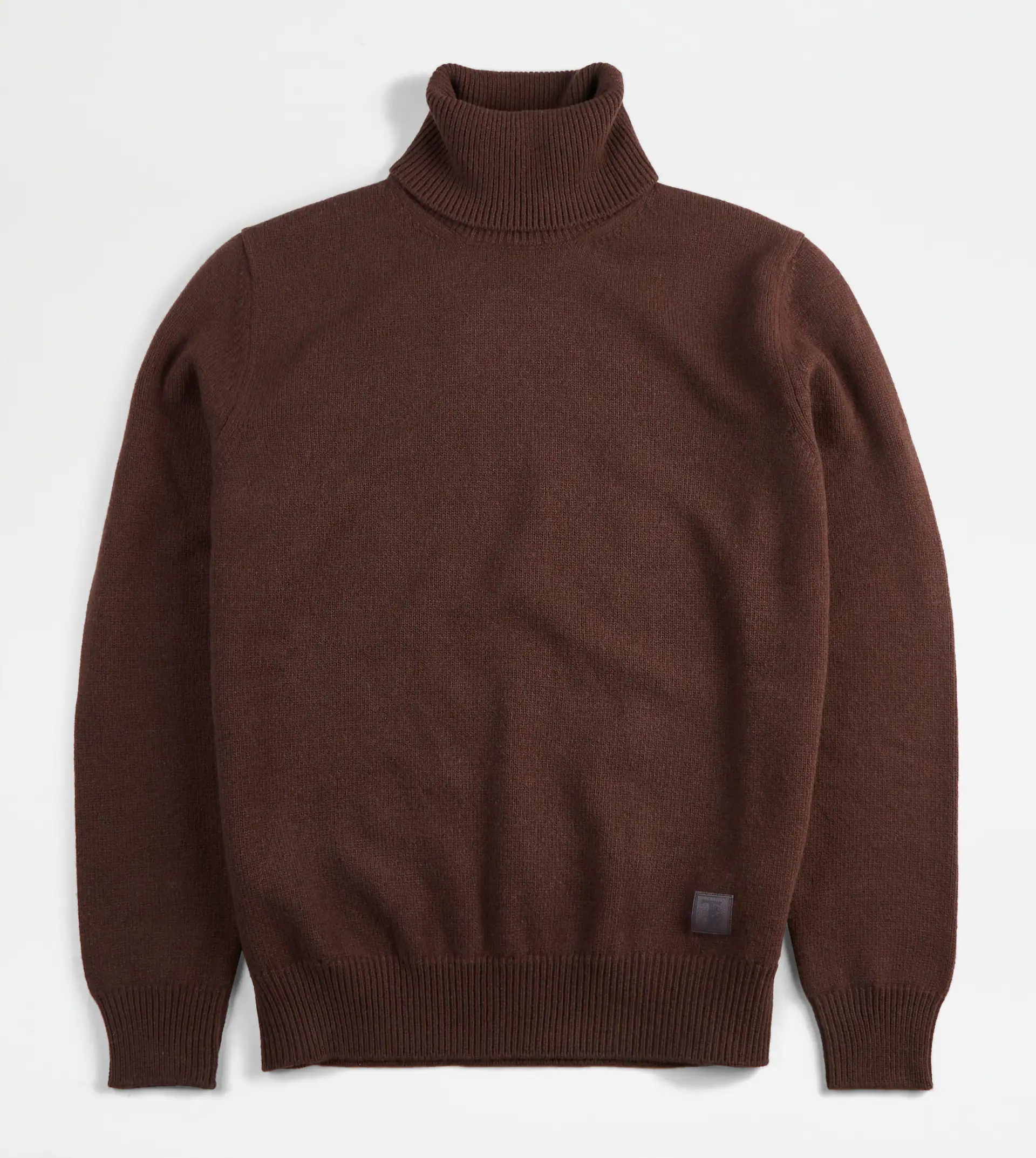 TOD'S CASHMERE BLEND TURTLENECK - BROWN - 1