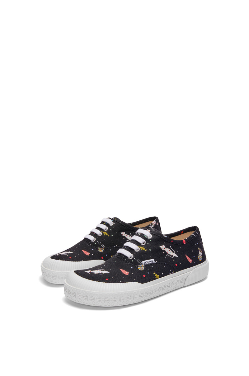 Loewe Deep Sea Terra Vulca lace-up sneaker in canvas outlook