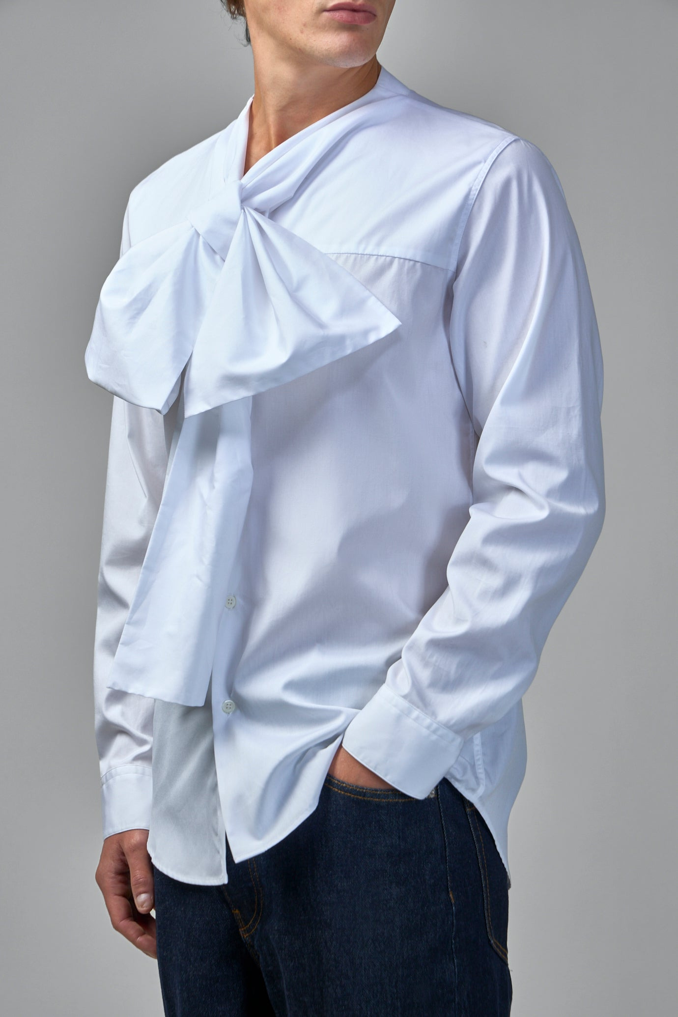 Curlbitt Bow Neck Cotton Poplin Shirt - 4